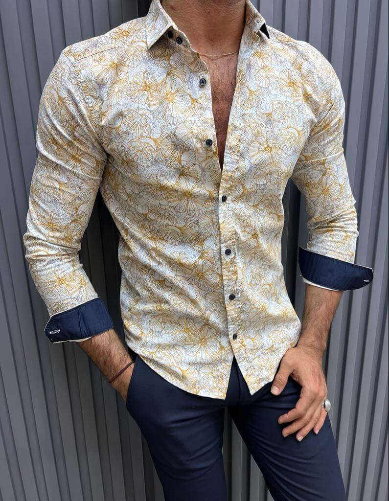 Floral Beige Shirt - Image 4