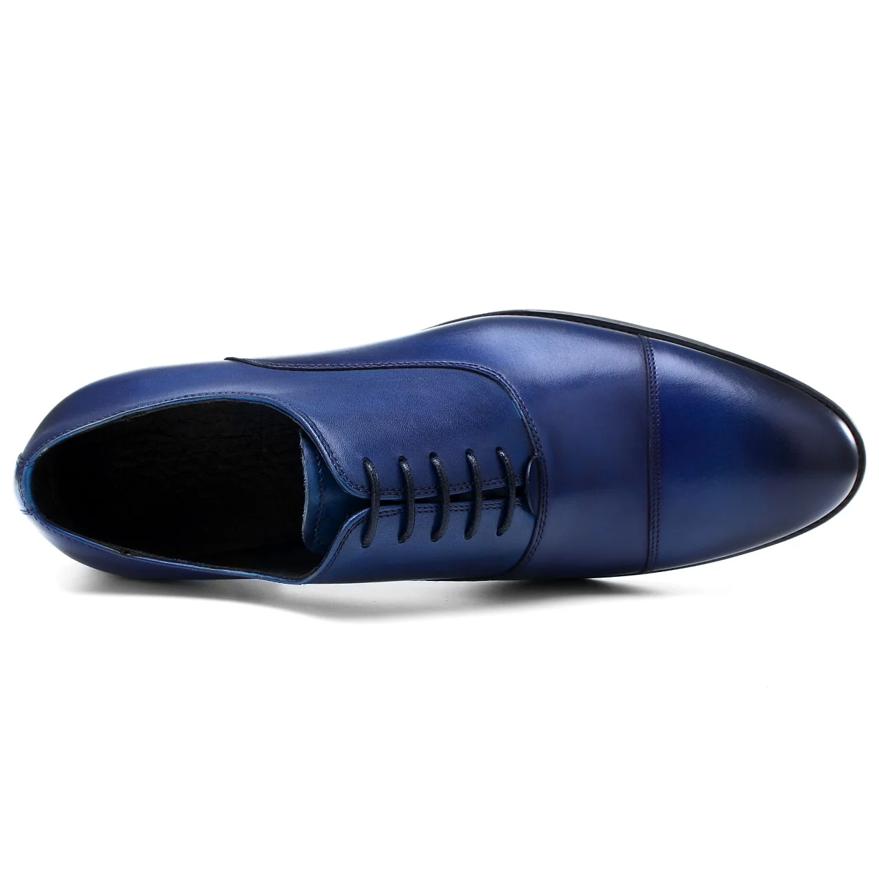 Formal Navy Blue Leather Oxford Shoes - Image 5