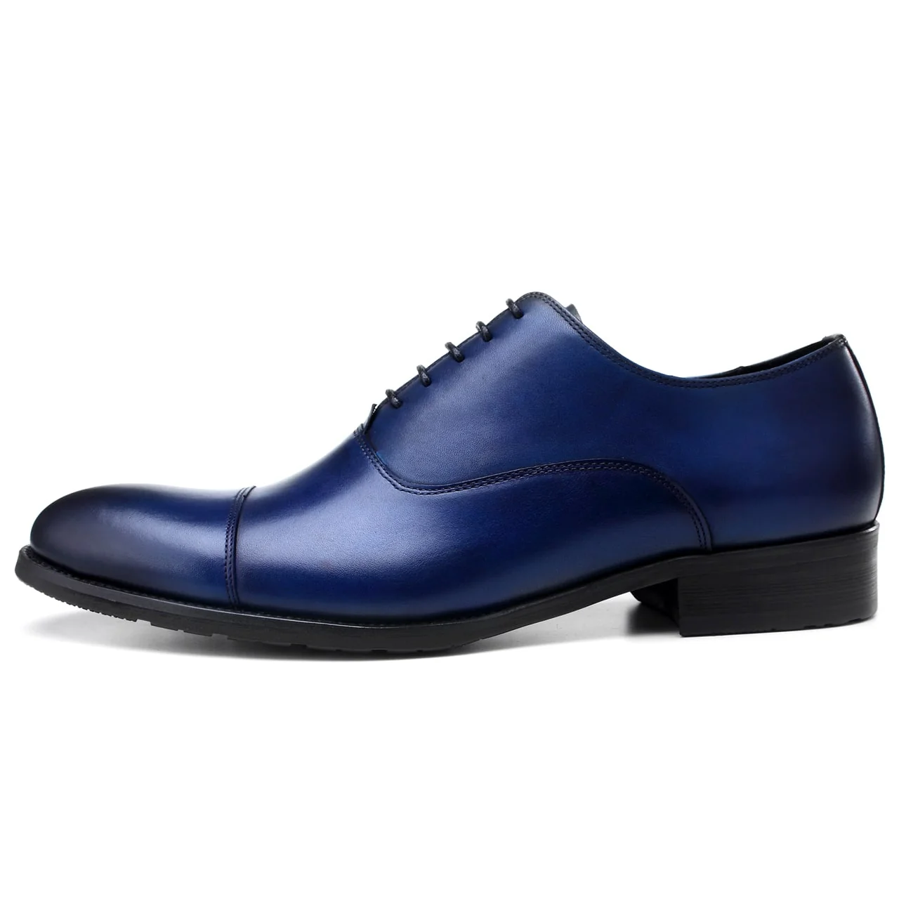 Formal Navy Blue Leather Oxford Shoes - Image 6