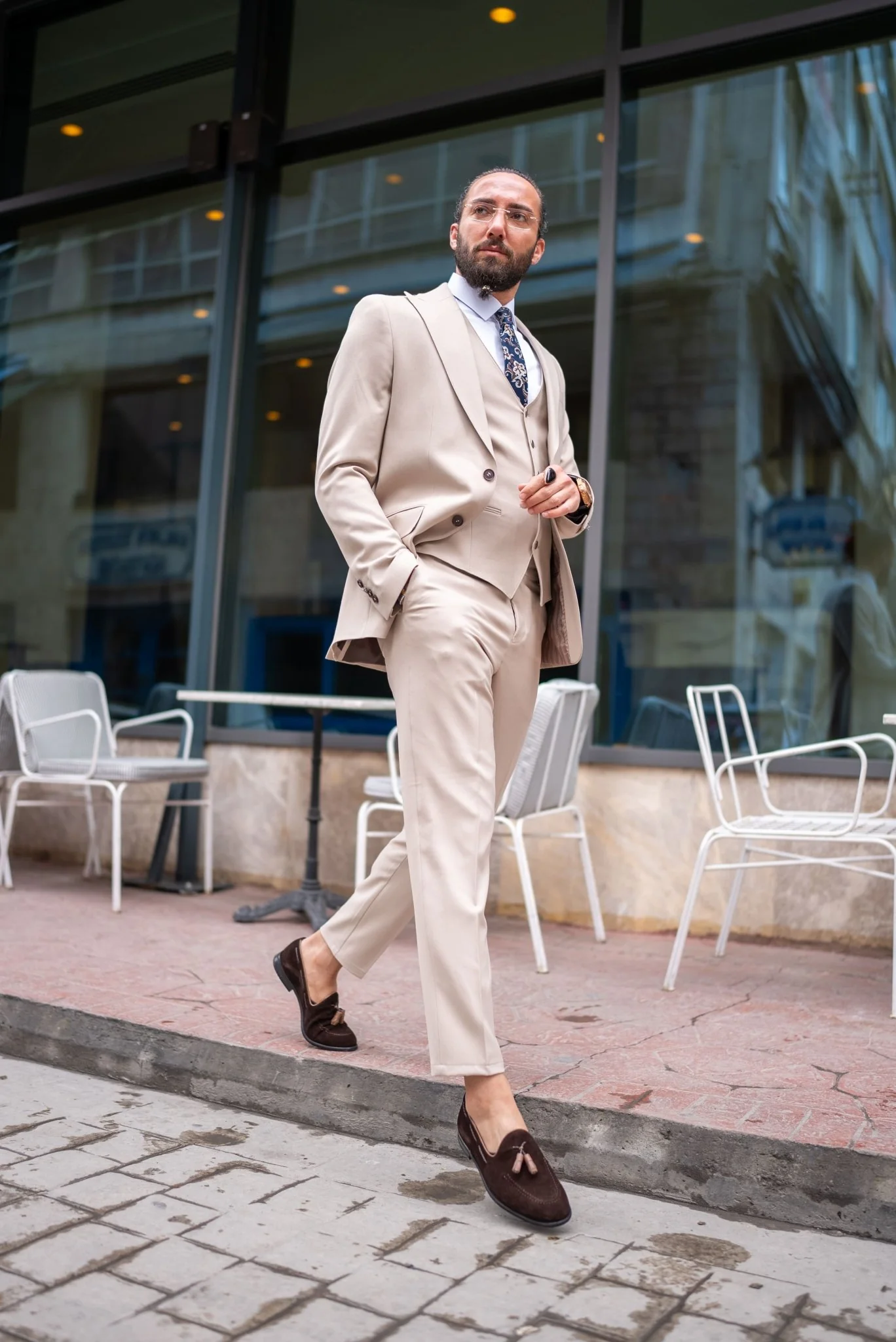 Golden Hour Affair Beige Suit - Image 4