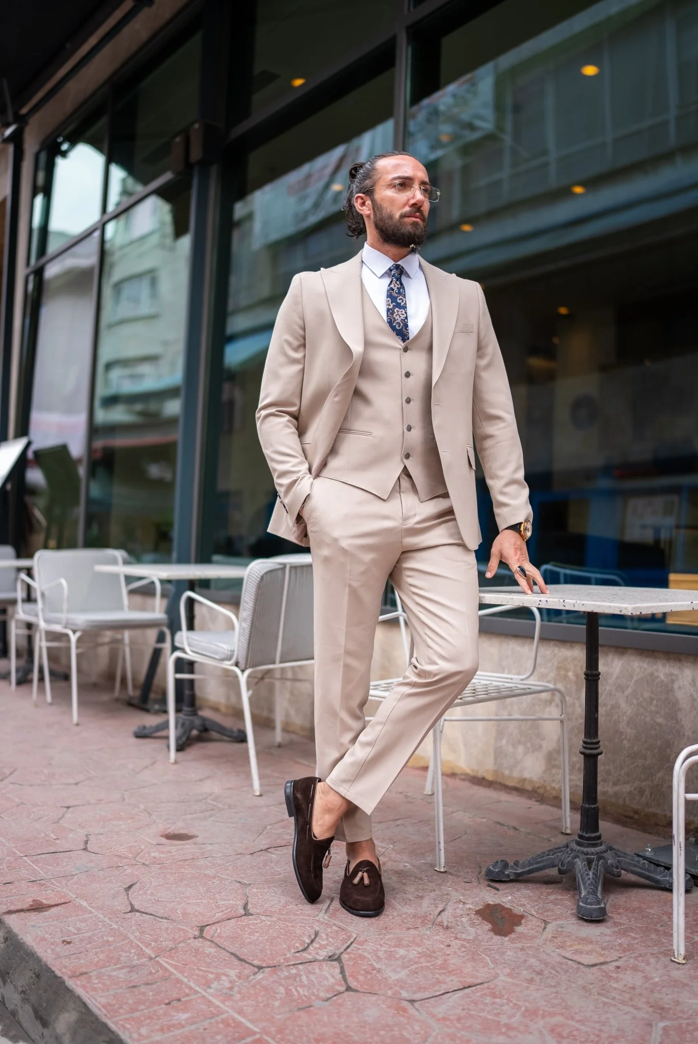 Golden Hour Affair Beige Suit - Image 5