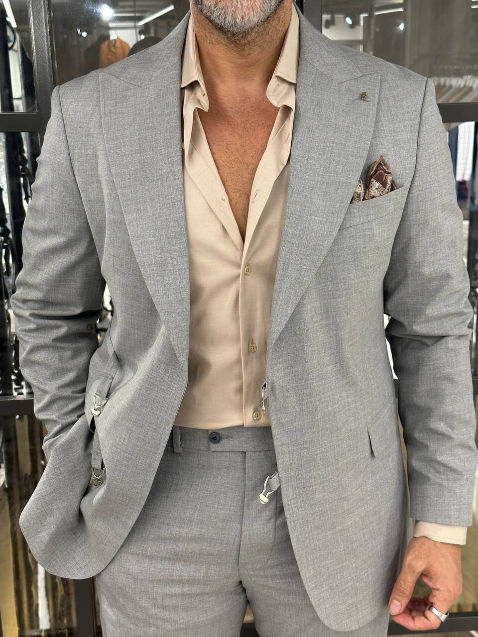 Gibraltar Gray Button Suit - Image 3