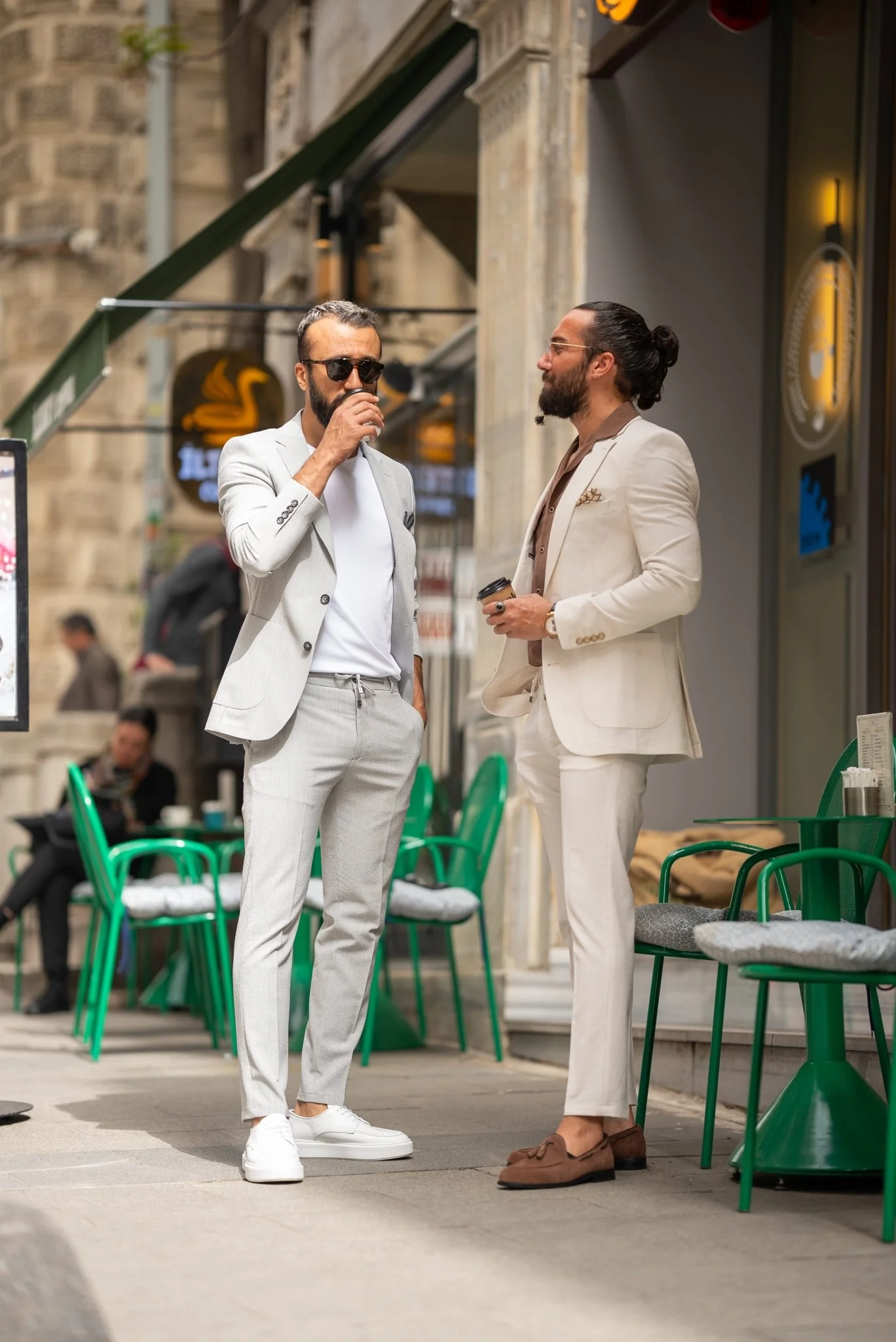 Gray Seersucker Casual Suit - Image 3