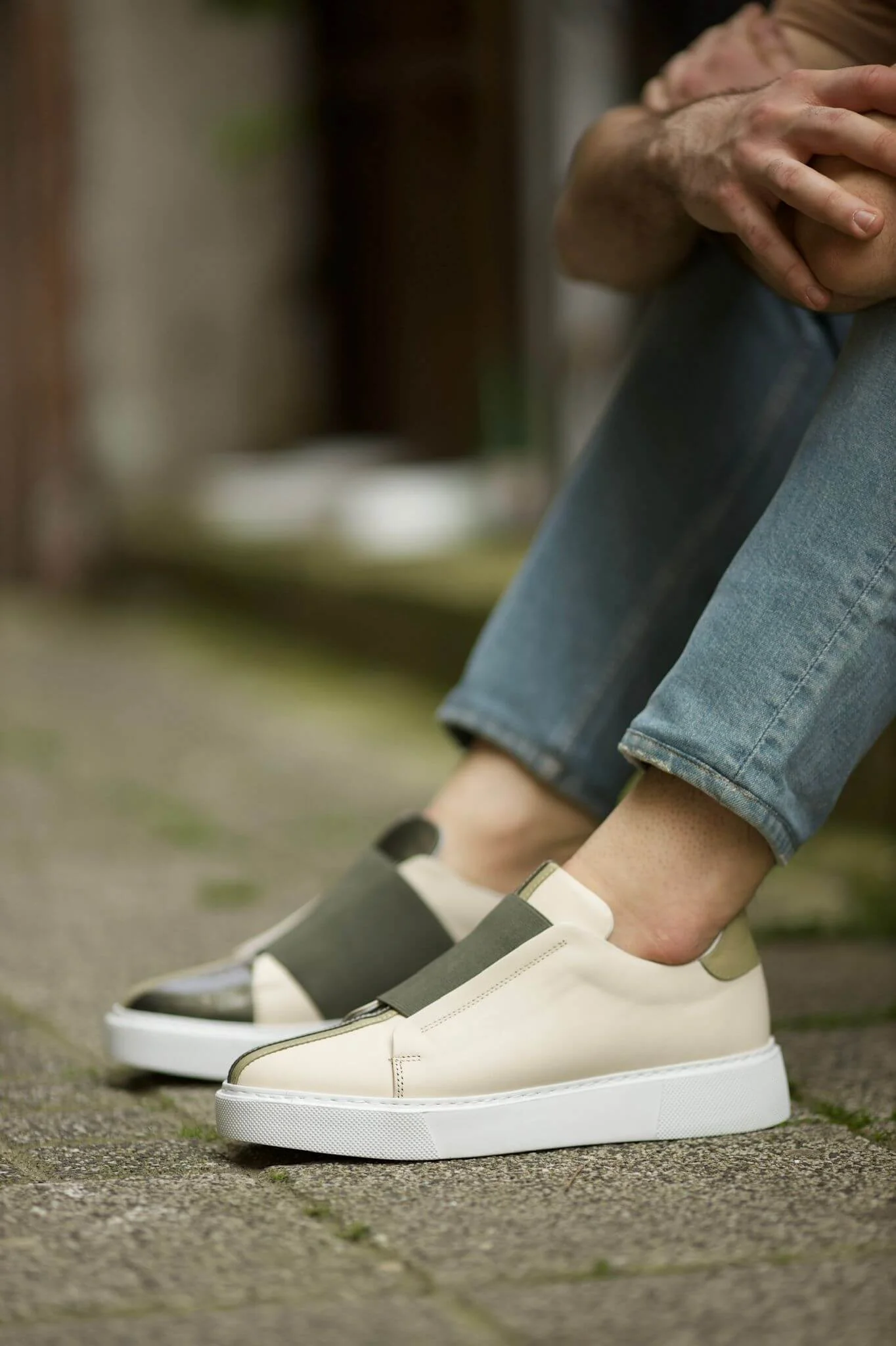 Cartagena Green-Beige Slip-On Sneakers - Image 2
