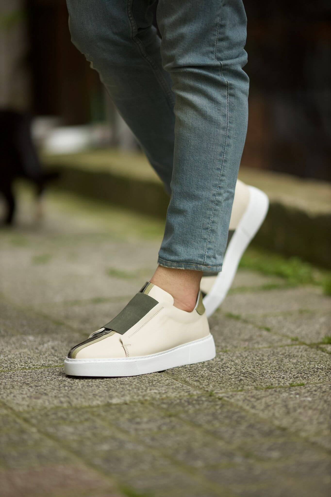 Cartagena Green-Beige Slip-On Sneakers - Image 4