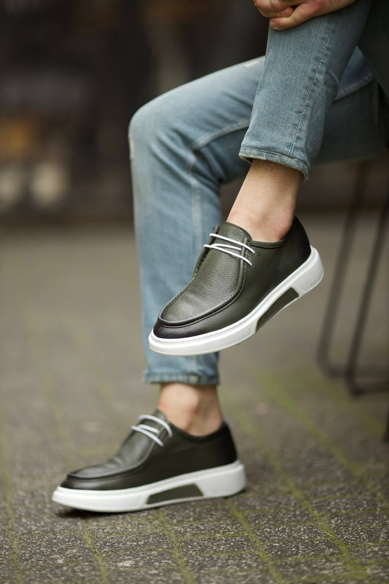 Santiago Green Casual Derby Shoes. - Image 2