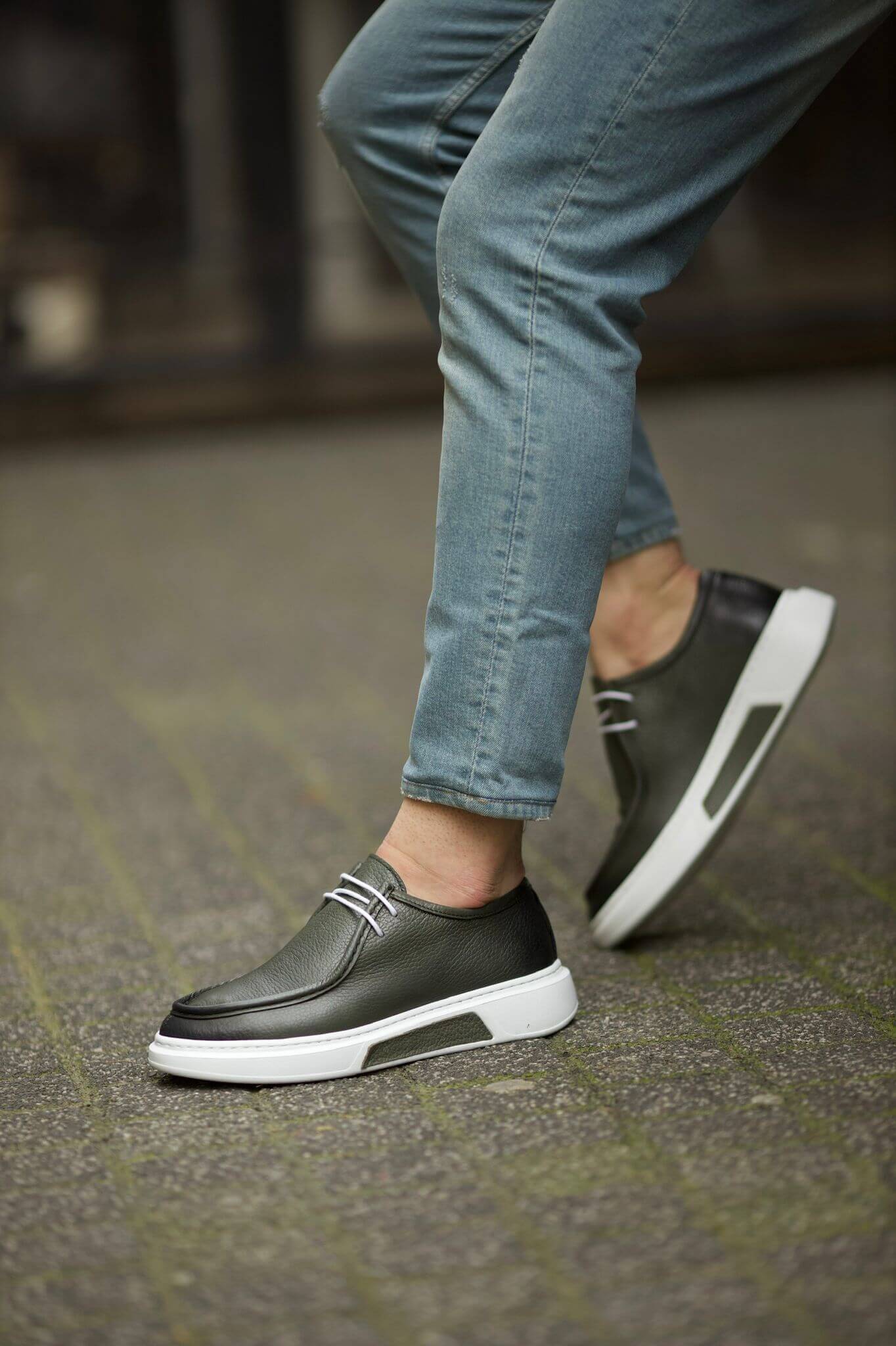 Santiago Green Casual Derby Shoes. - Image 4