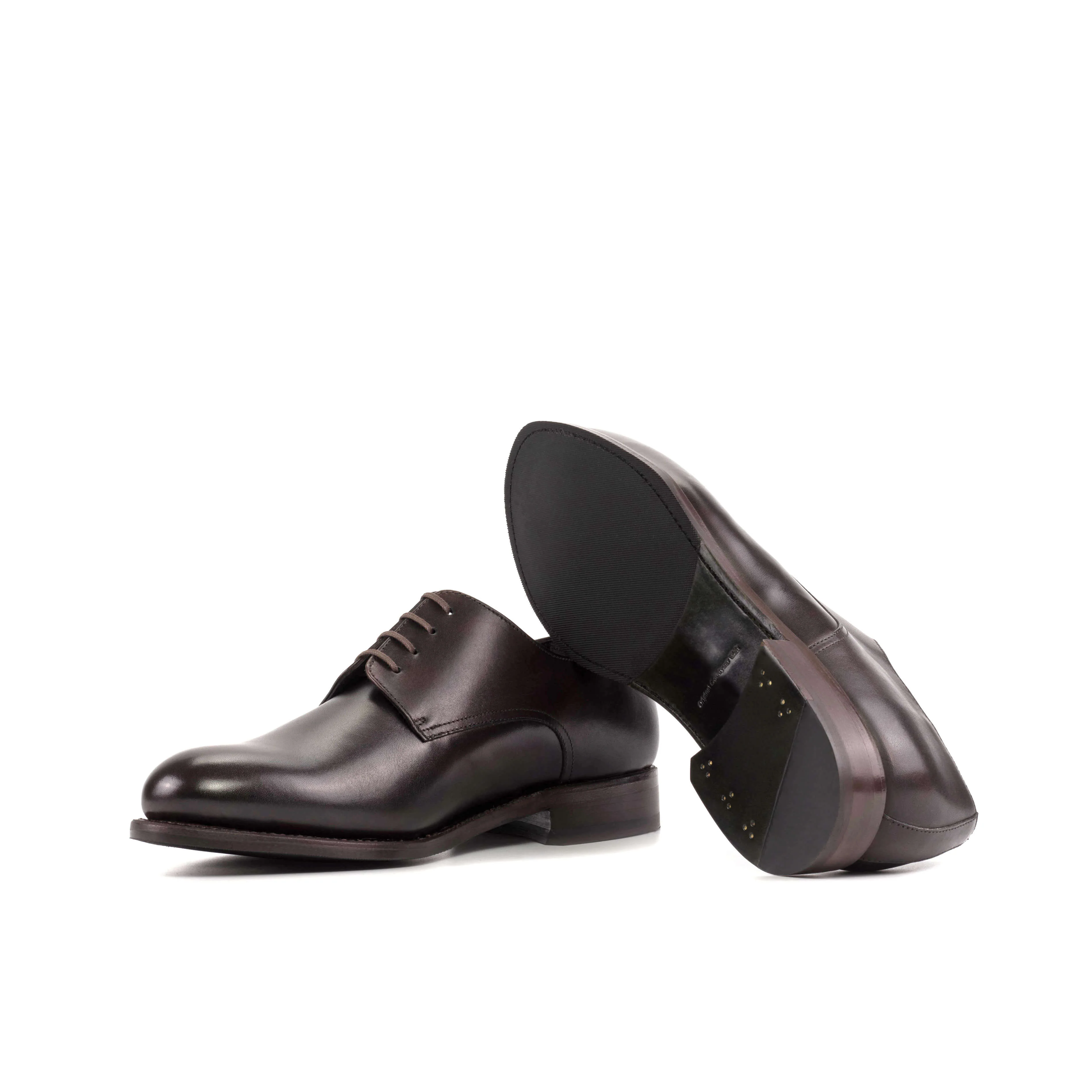 Handmade Dark Brown Leather Derby Shoes. - Image 6