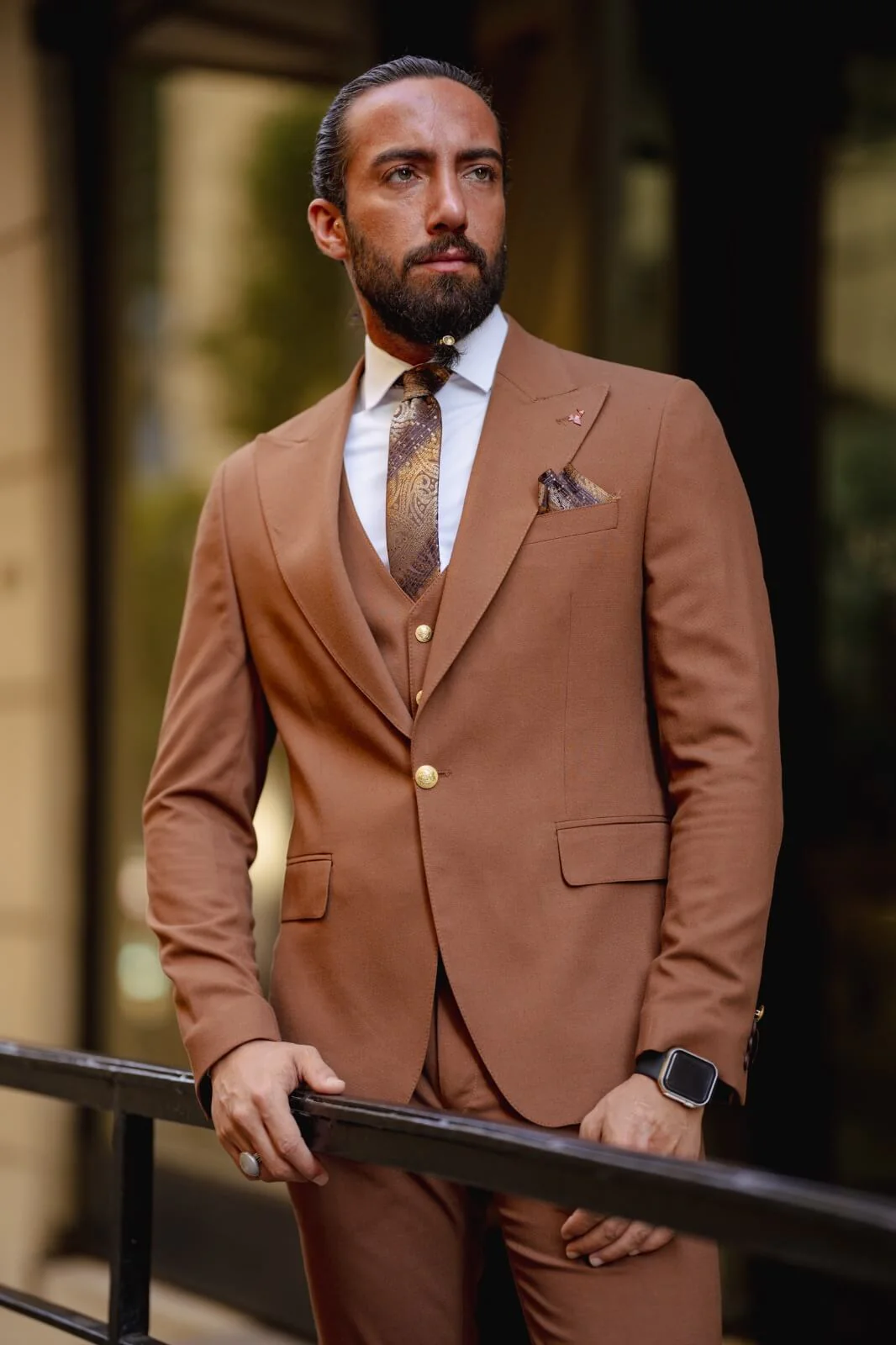 Tile Slim Fit Suit - Image 3