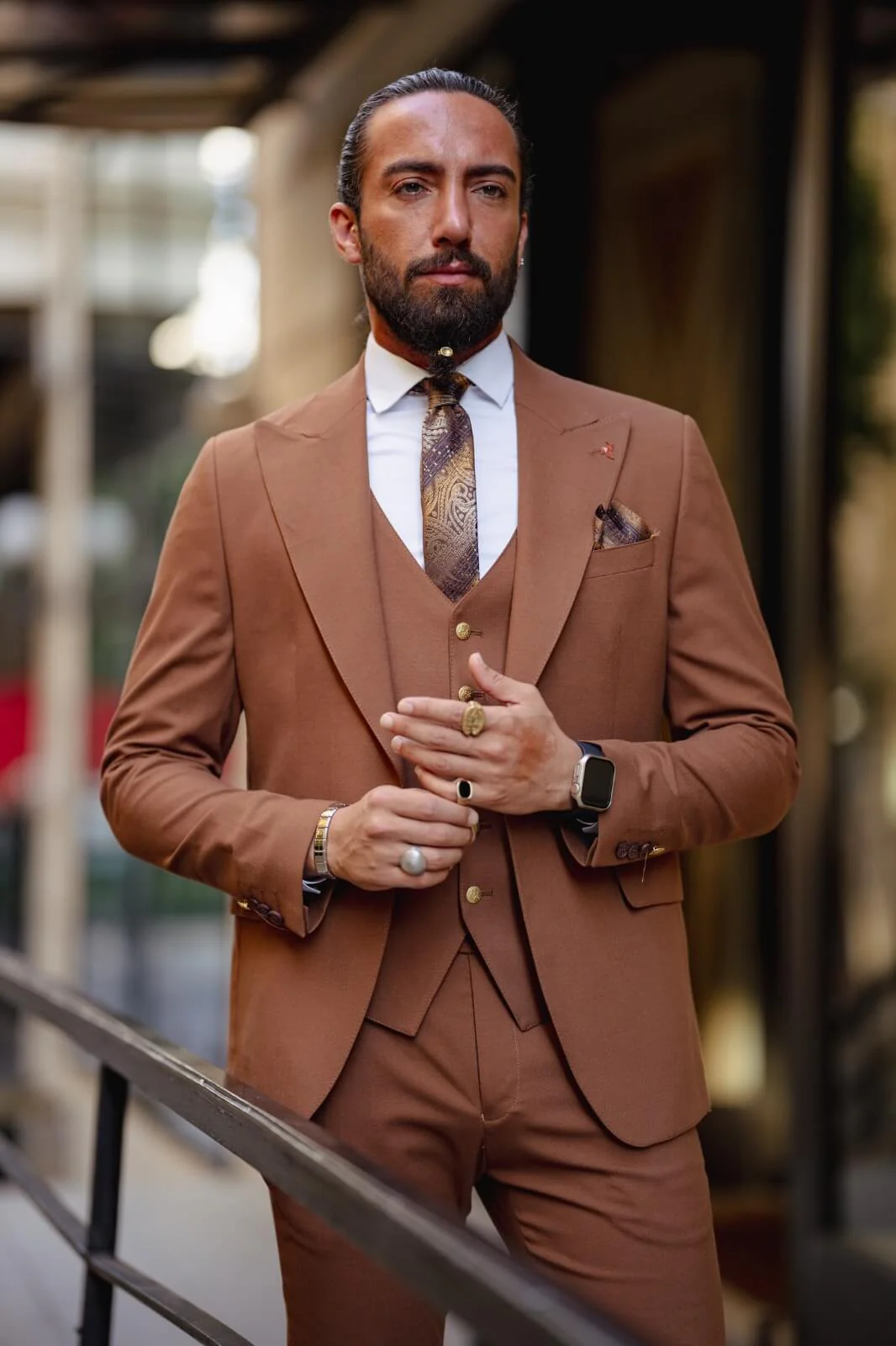 Tile Slim Fit Suit - Image 4