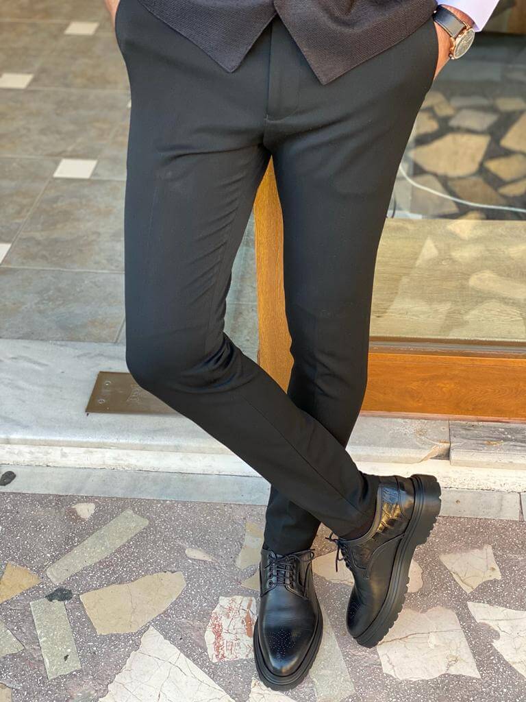 HolloMen Slim Fit Black Formal Pants - Image 6