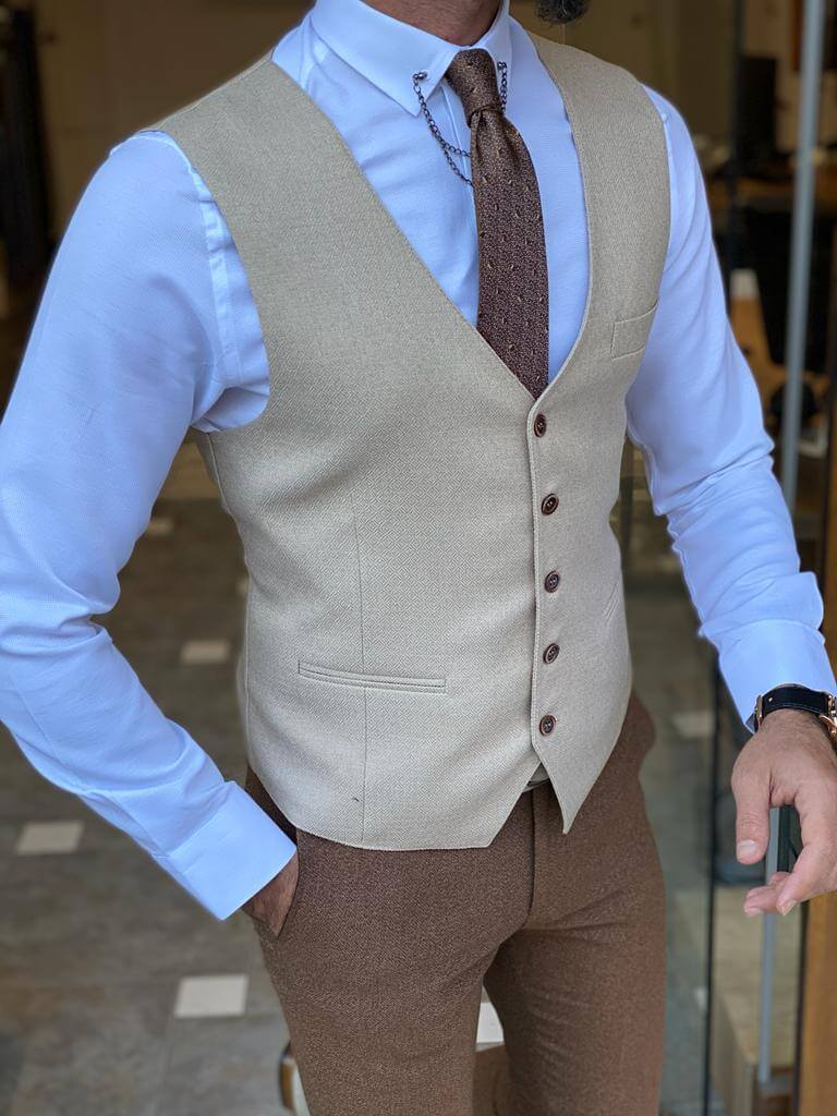 Hollo Cream Waist Coat - Image 4