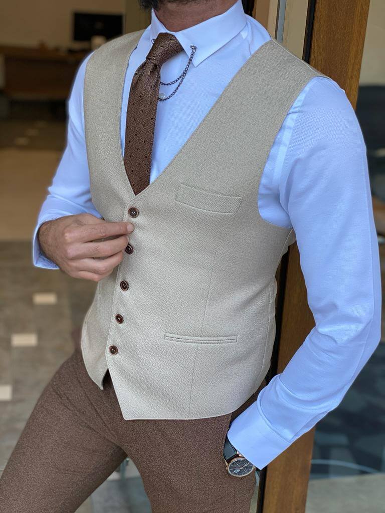 Hollo Cream Waist Coat - Image 6