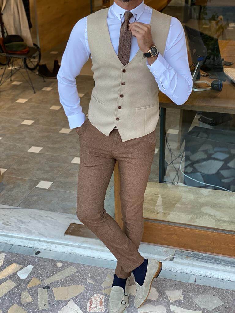 Hollo Cream Waist Coat - Image 7