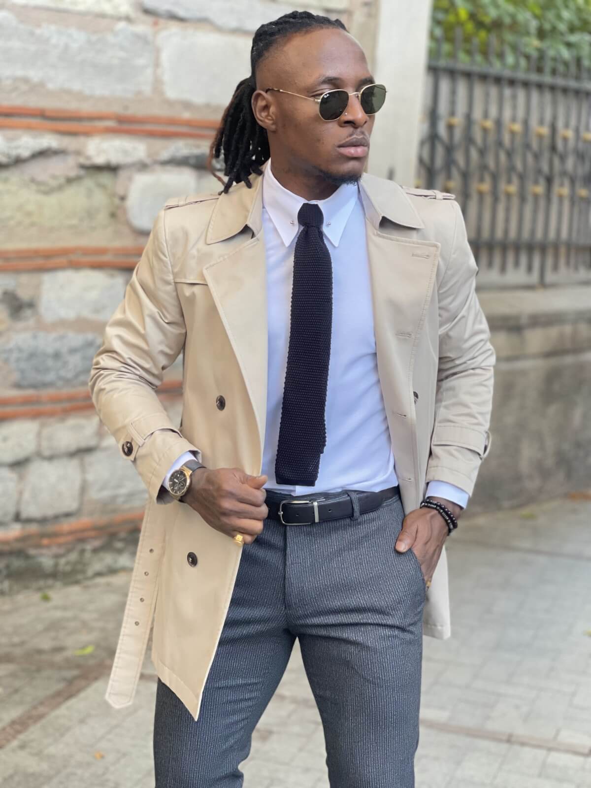 HolloMen Beige Trench Coat - Image 4