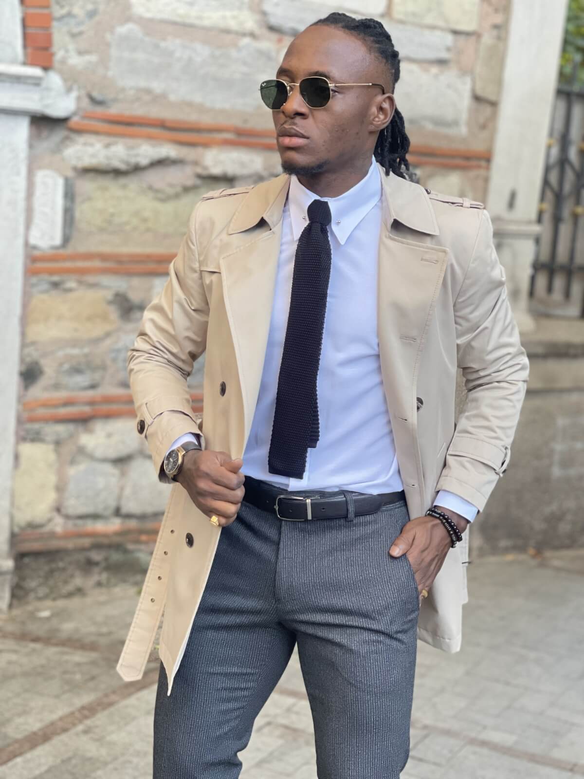 HolloMen Beige Trench Coat - Image 5