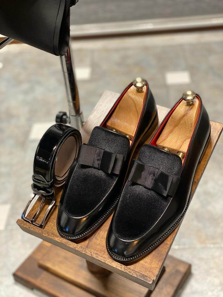 Black Velvet Tuxedo Loafers - Image 3