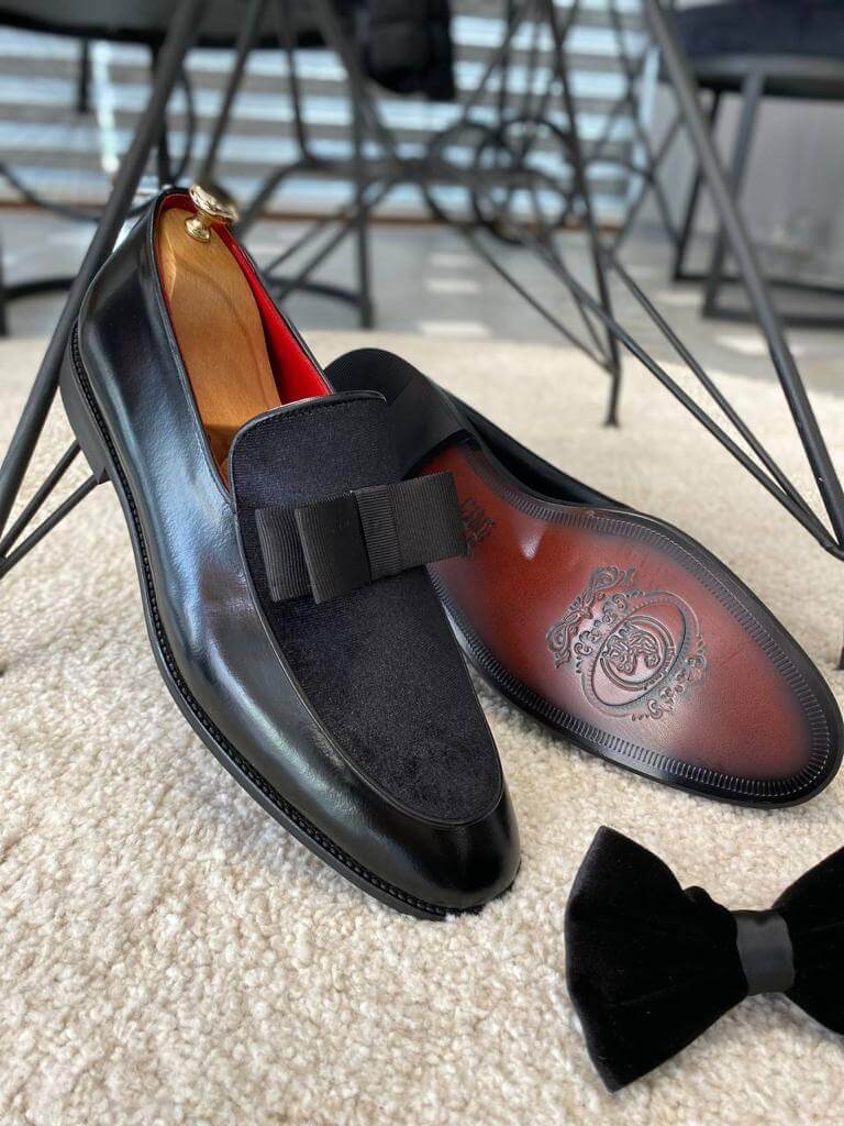 Black Velvet Tuxedo Loafers - Image 4