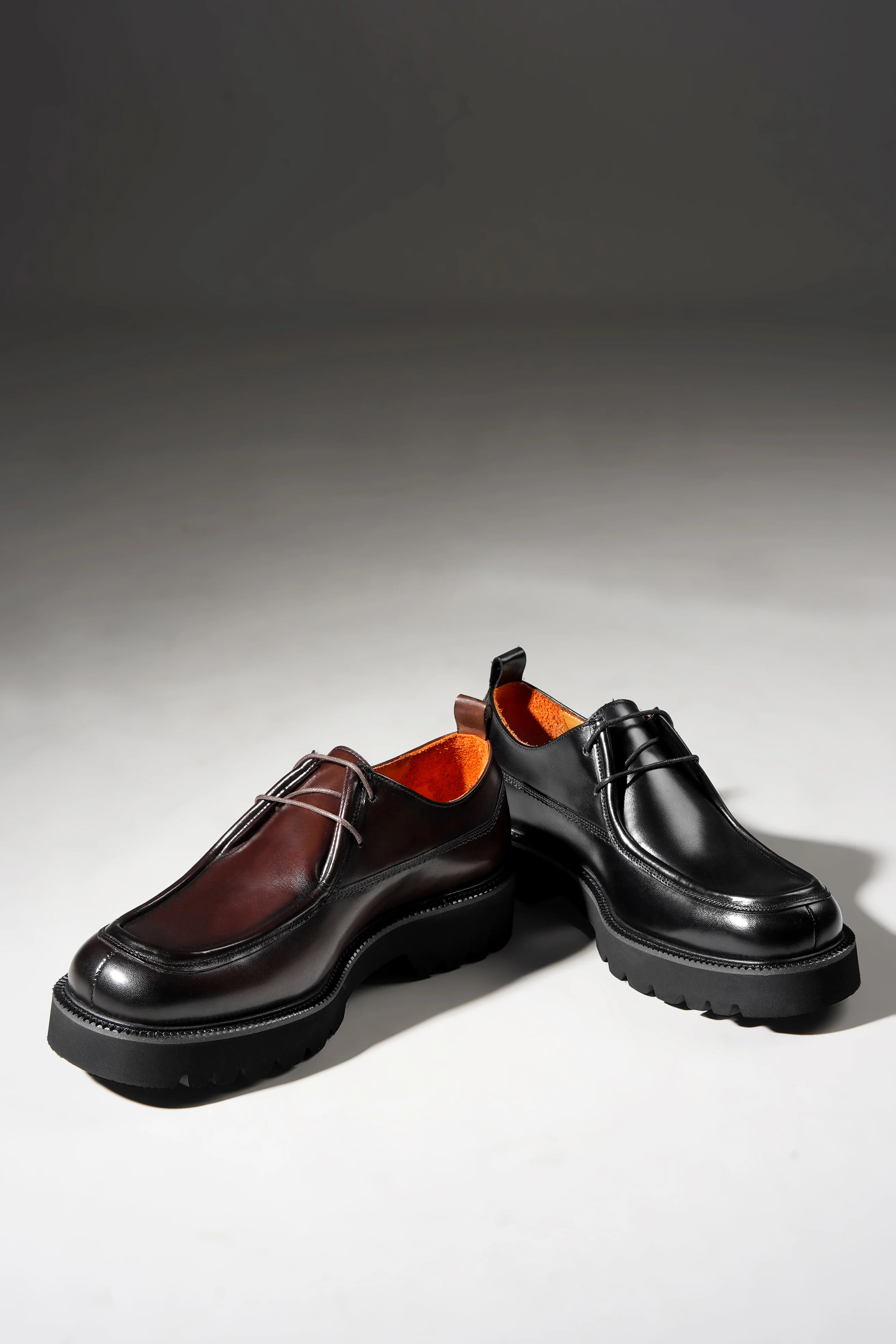 HolloMen Brown Derby Split-Toe Shoes. - Image 4