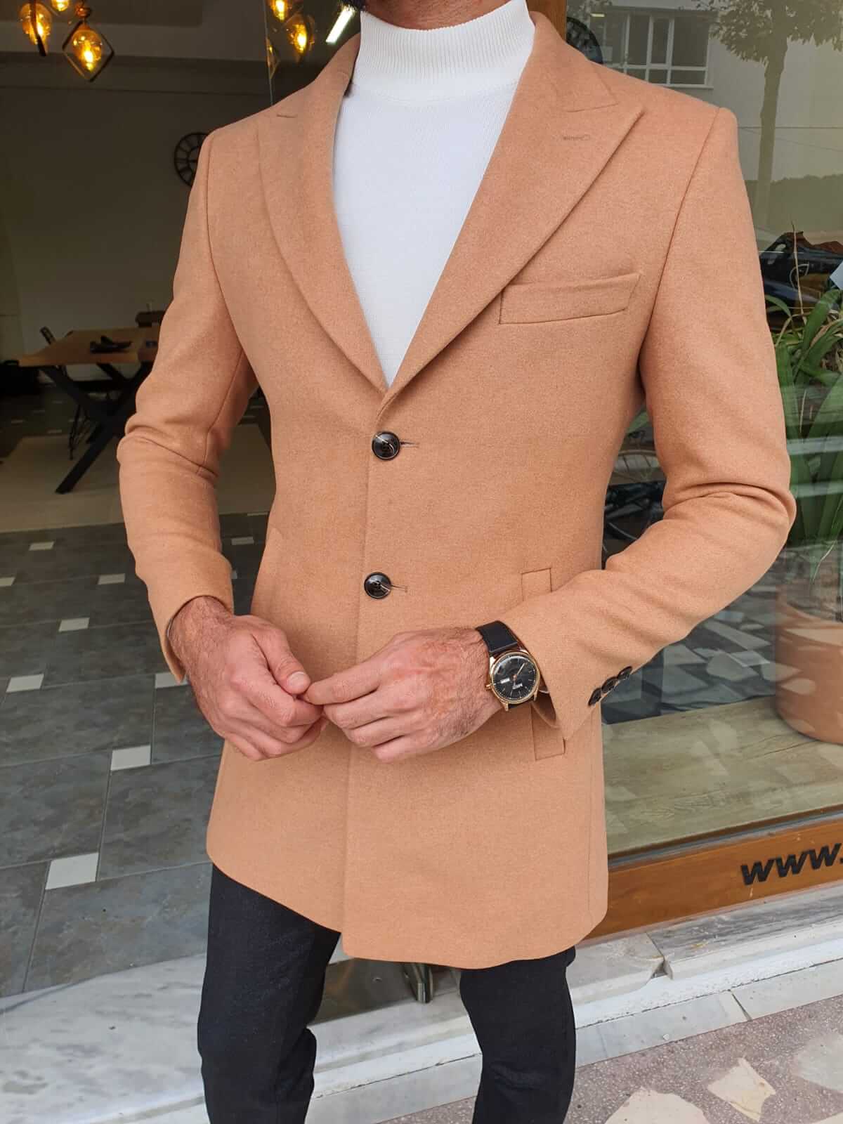 HolloMen Dustin Beige Coat - Image 4