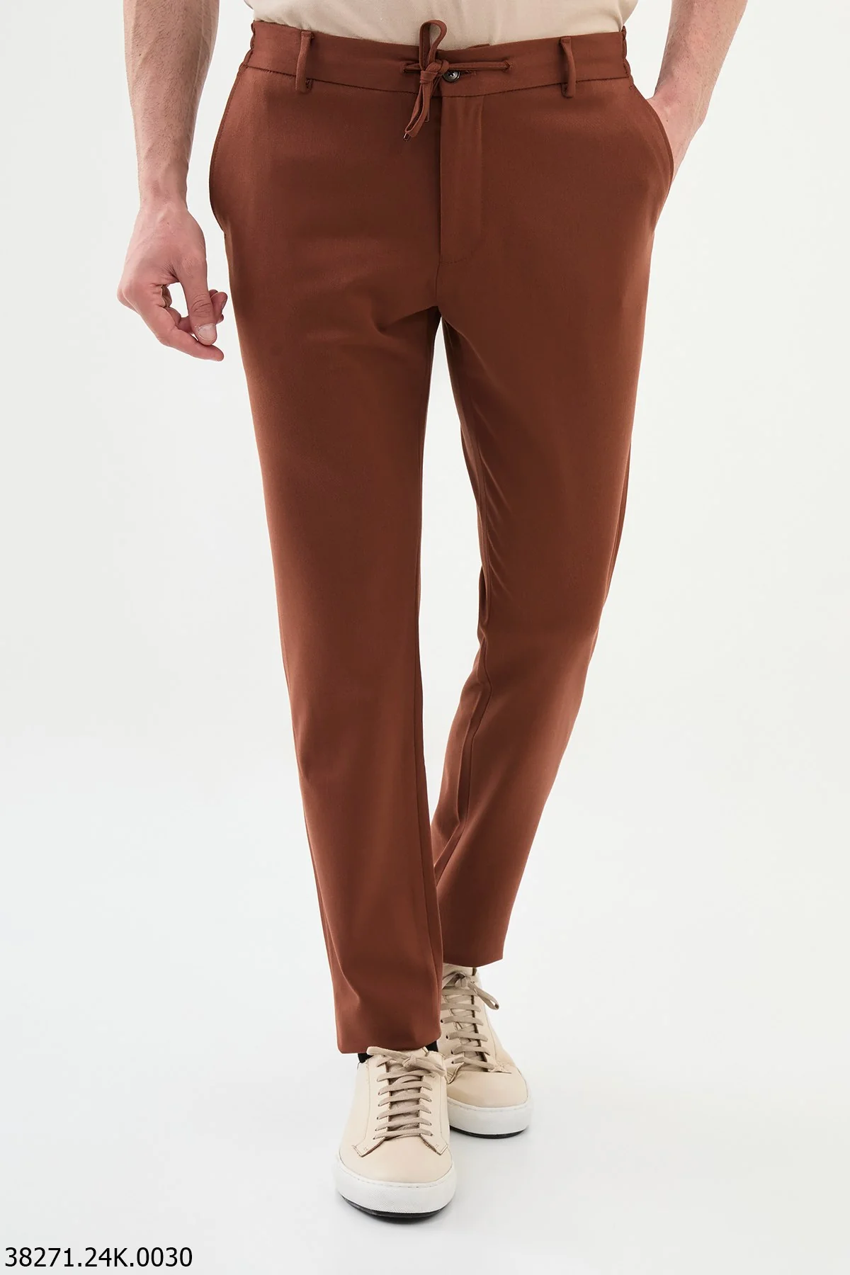 HolloMen Tile Slim-Fit Drawstring Trousers. - Image 2