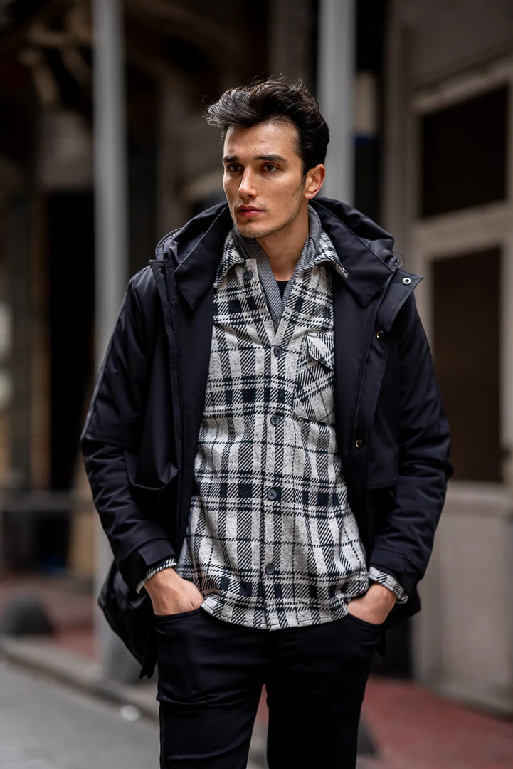 HolloMen's Black Waterproof Coat - Image 3