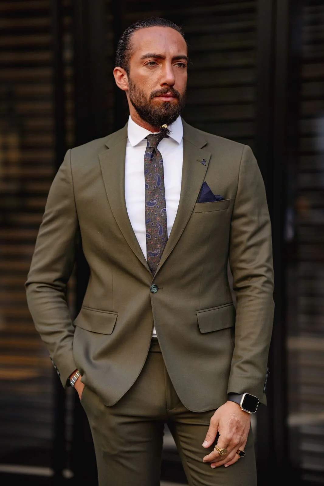 Men's Khaki 2 Piece Suit - Image 3