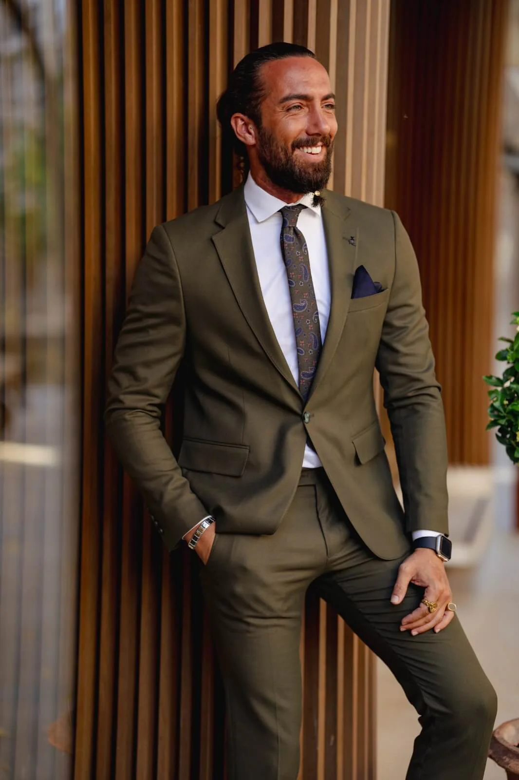 Men's Khaki 2 Piece Suit - Image 4