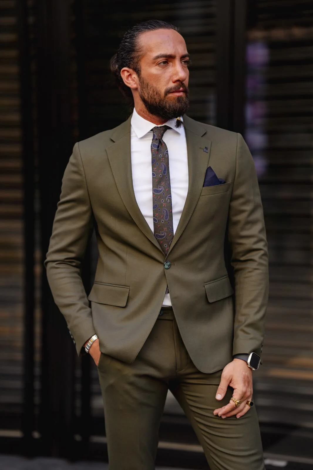 Men's Khaki 2 Piece Suit - Image 5
