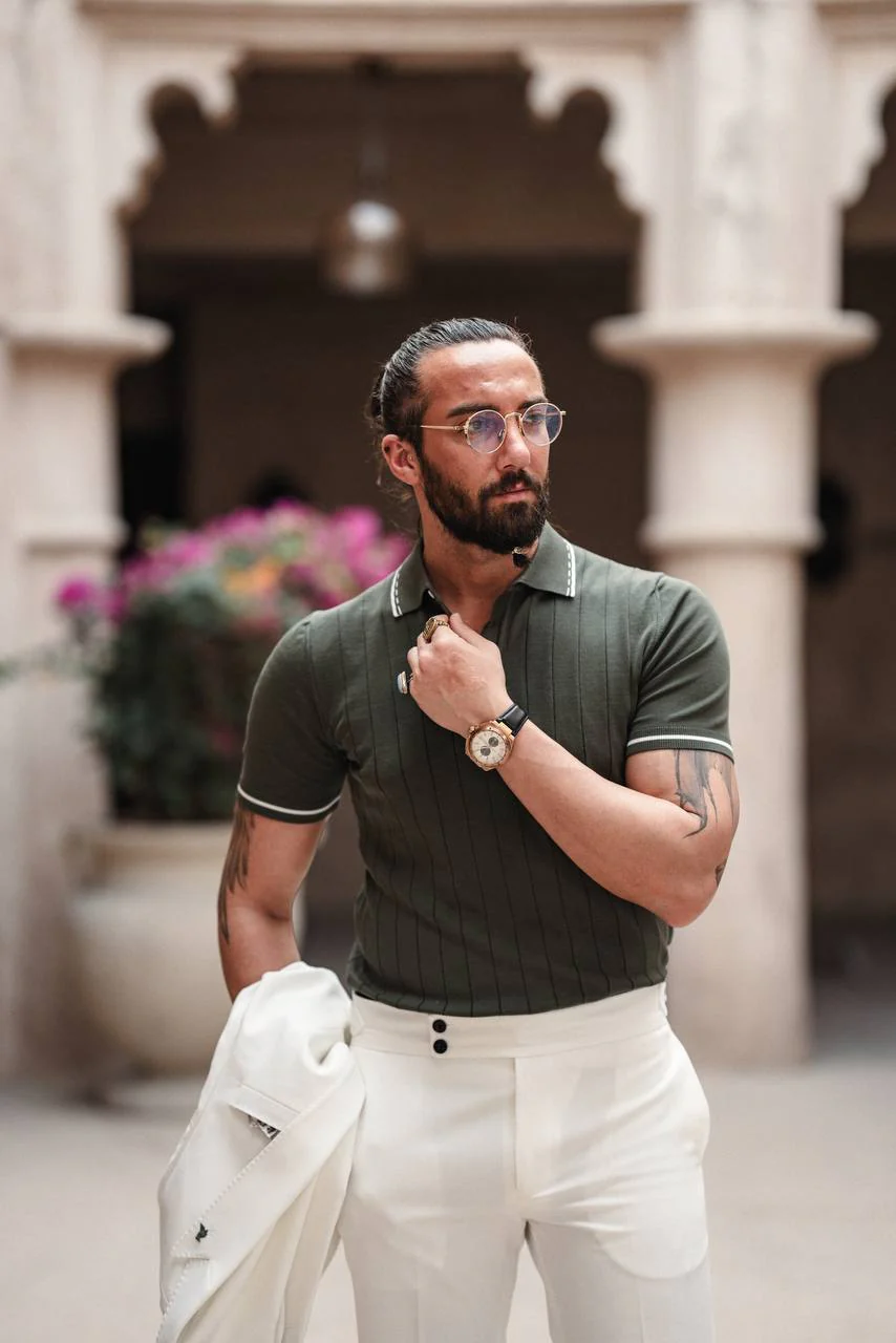 Khaki Knit Polo – Modern Summer Icon - Image 4
