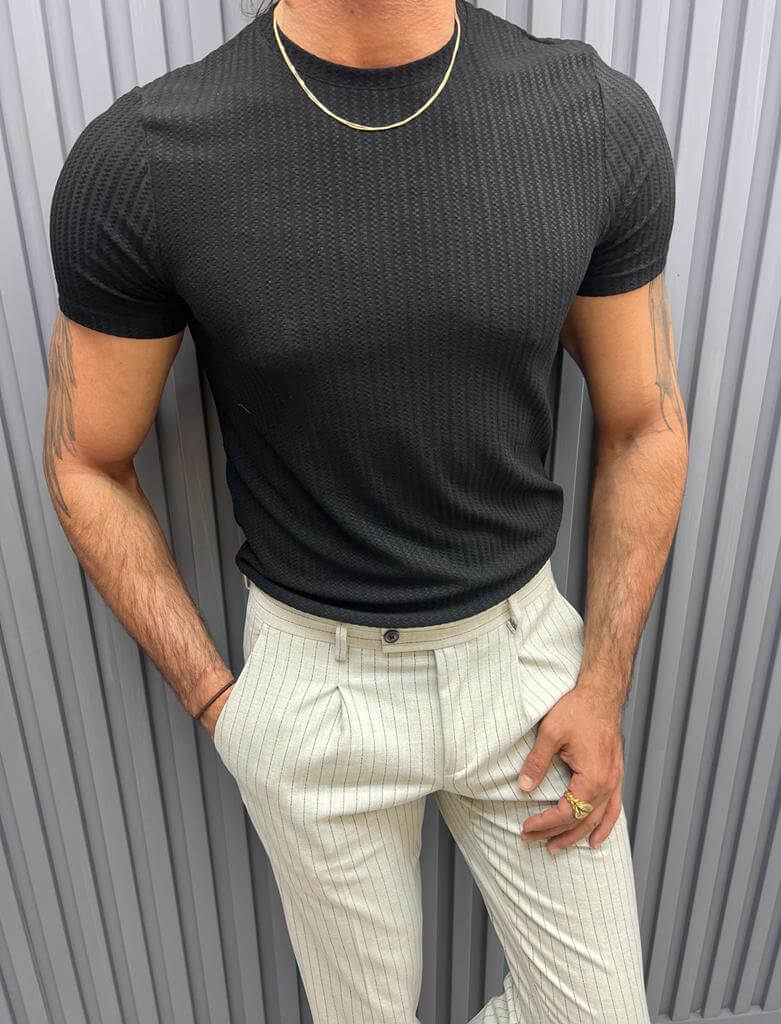 Khan Black Crewneck T-Shirt - Image 3
