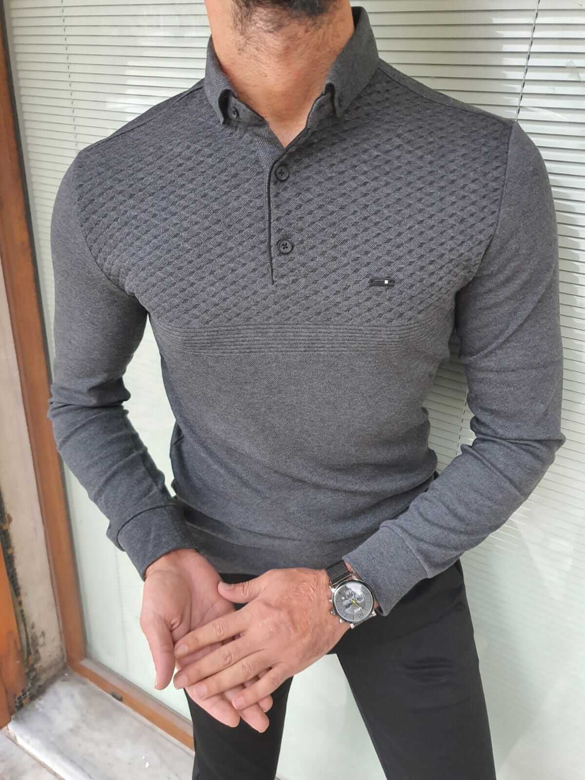 Longsleeve Gray combed knitwear - Image 4