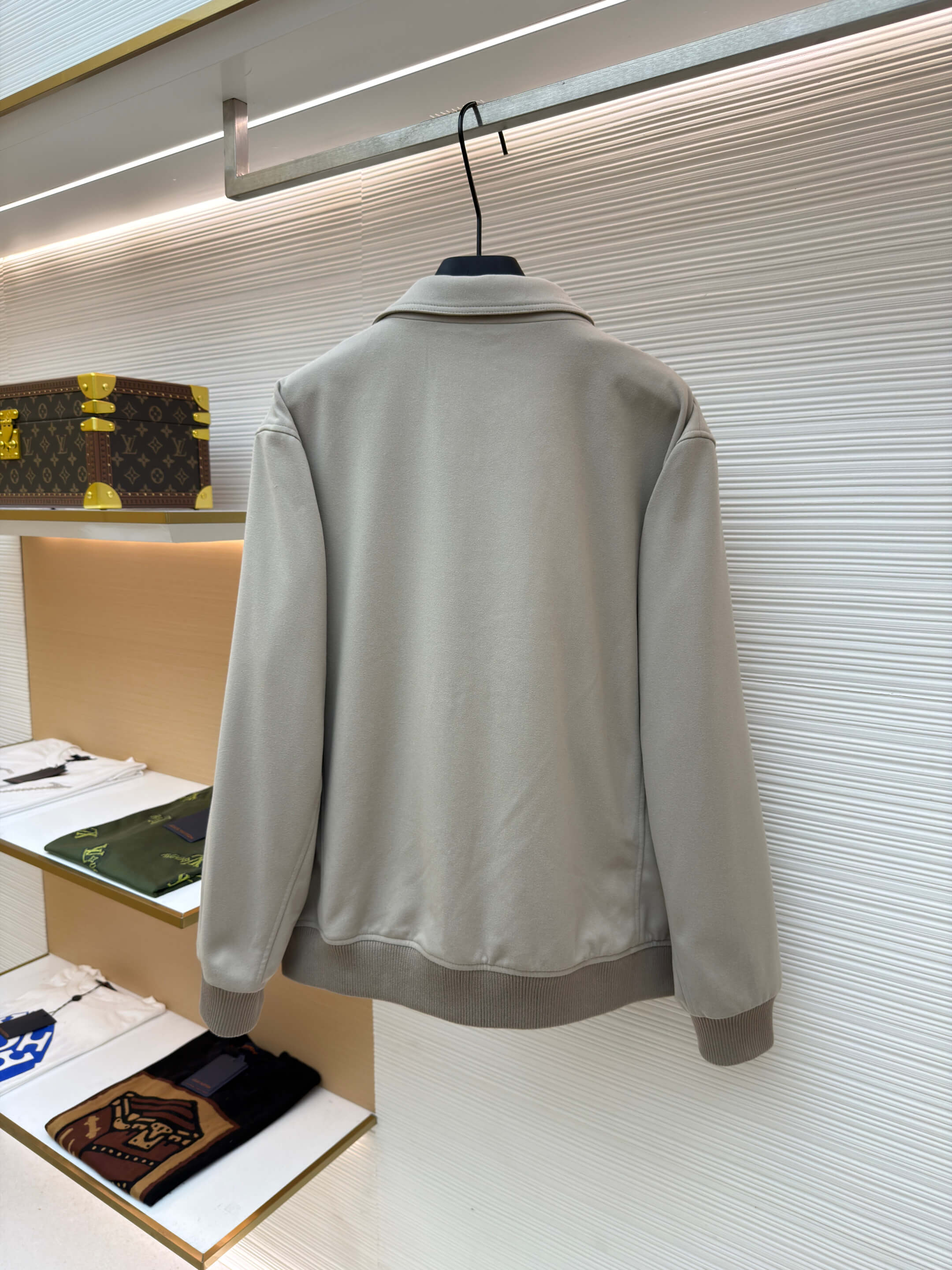 Loro Piana Pocket Stand Collar Cashmere Jacket- Light Beige - Image 9