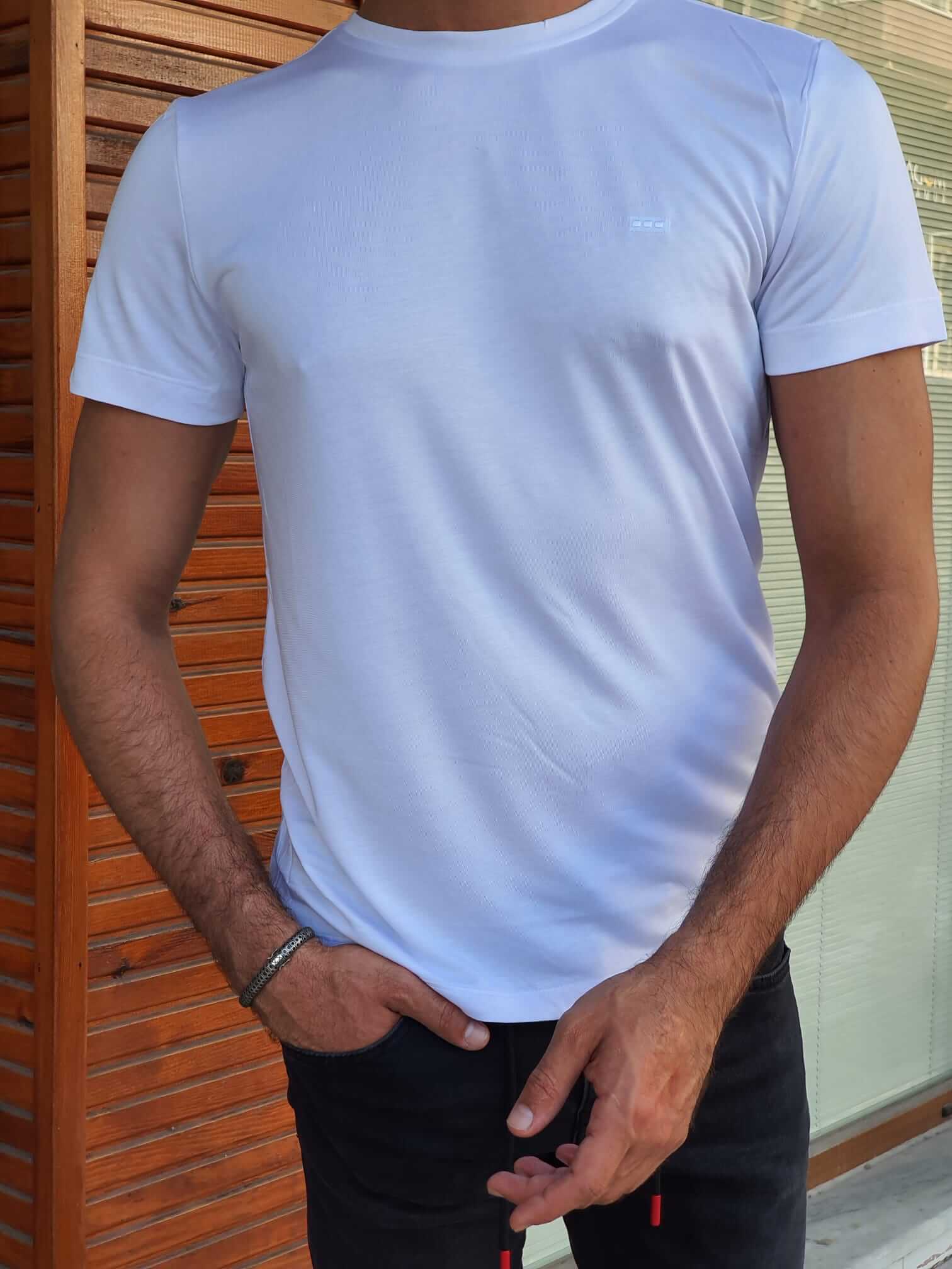 Lycra White T-Shirt - Image 4