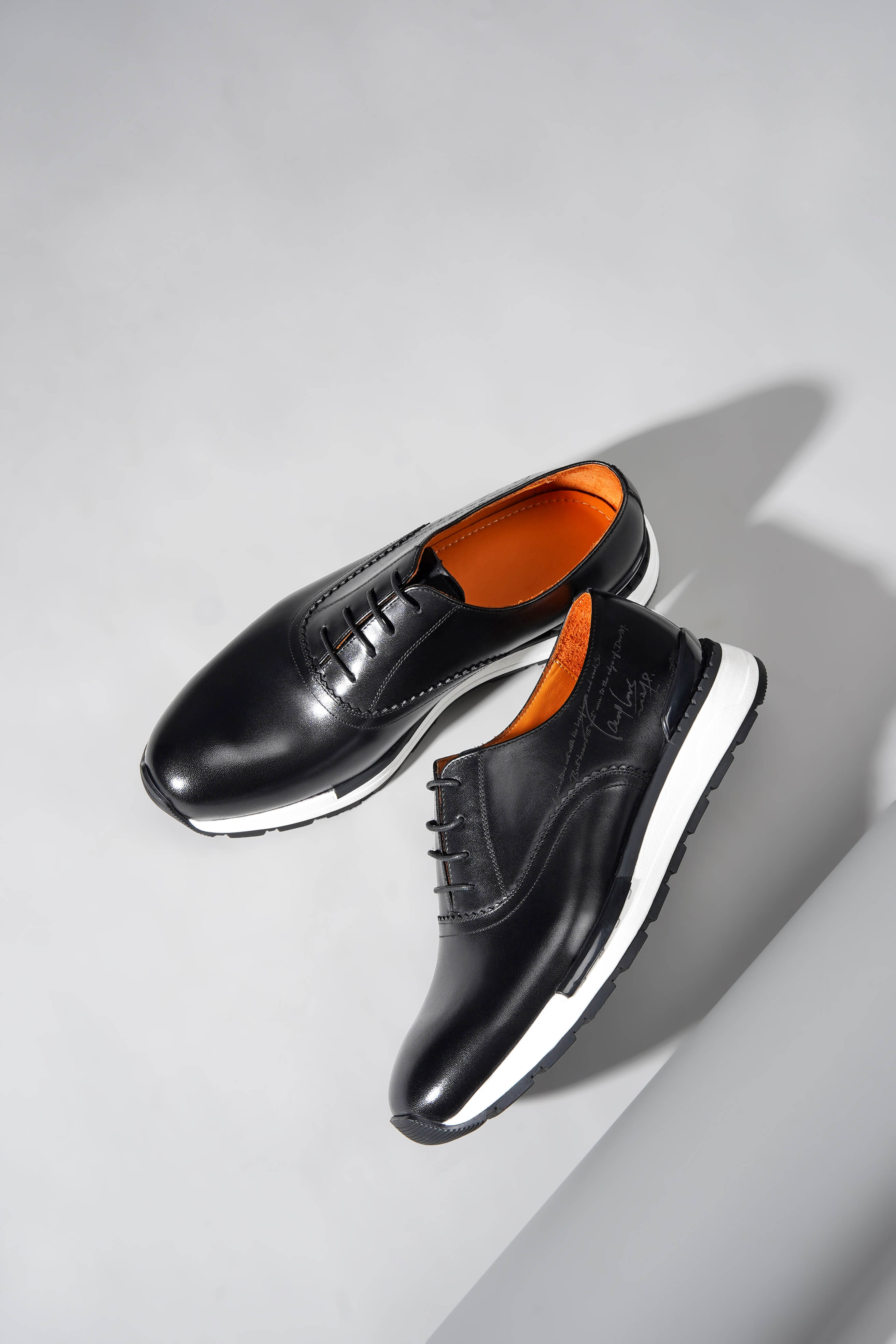 Men’s Black Leather Luxury Sneakers - Image 5