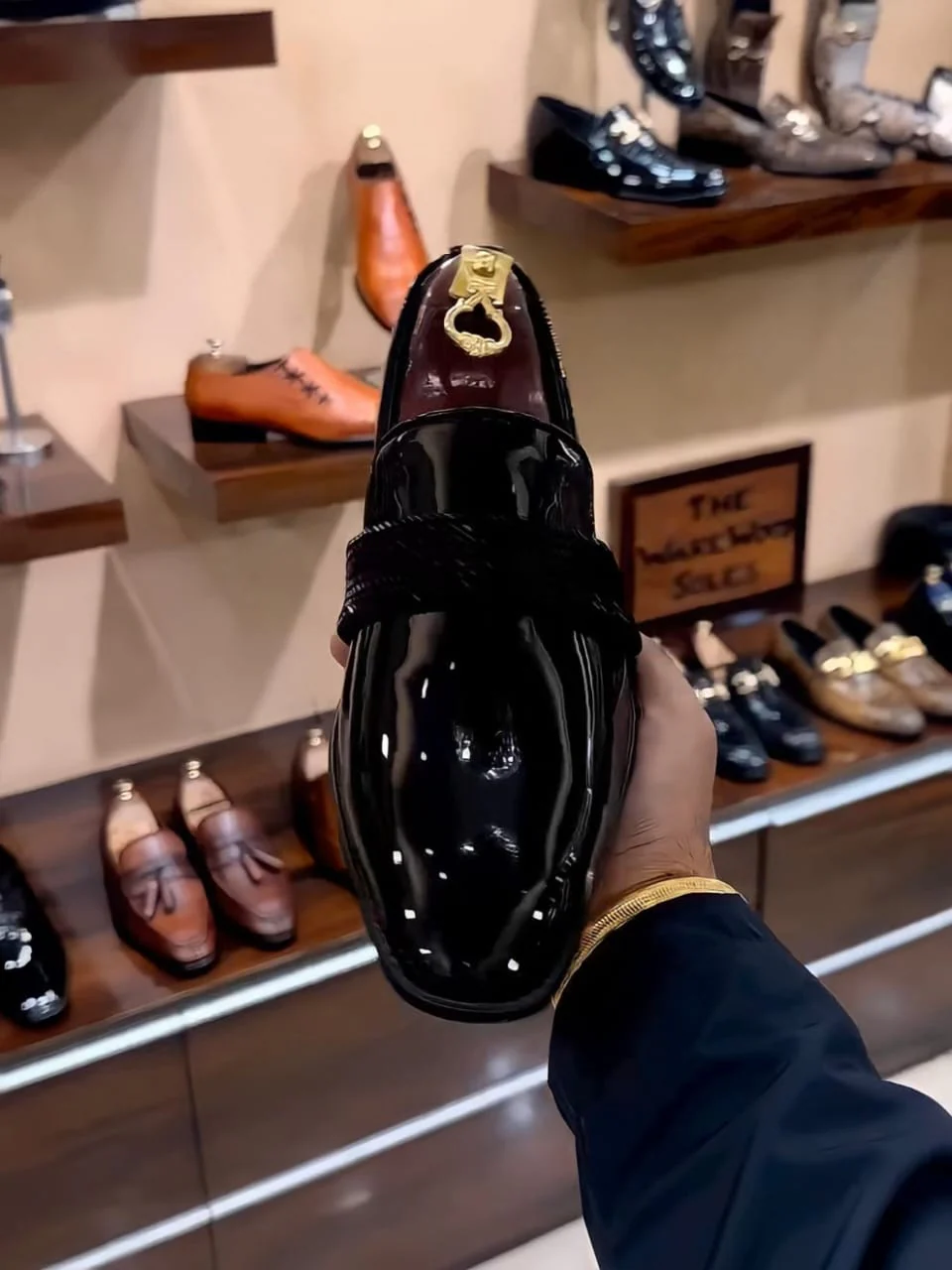 Men’s Black Patent Leather Loafers. - Image 2