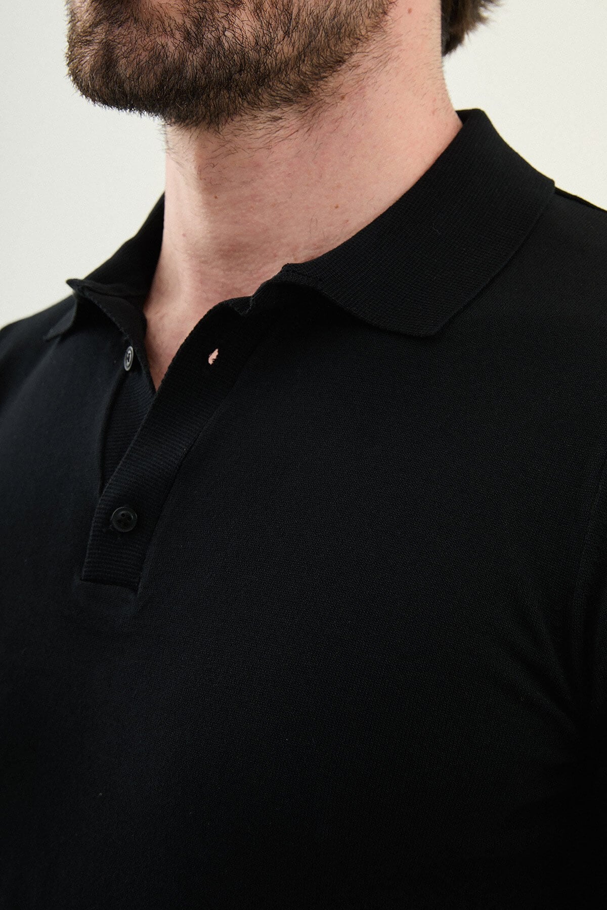 Men’s Black Slim Fit Summer Polo Shirt - Image 3
