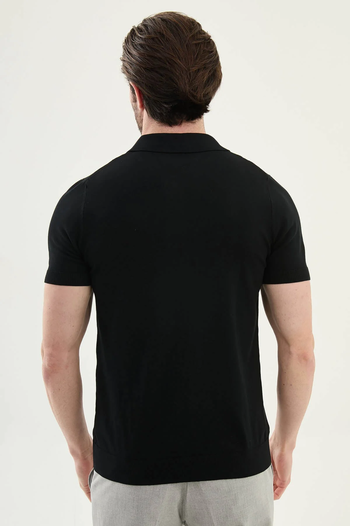 Men’s Black Slim Fit Summer Polo Shirt - Image 4