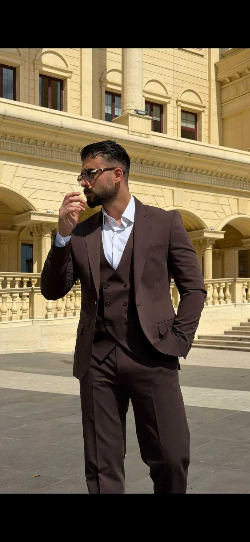 Men’s Brown Shawl Lapel Three Piece  Suit. - Image 2
