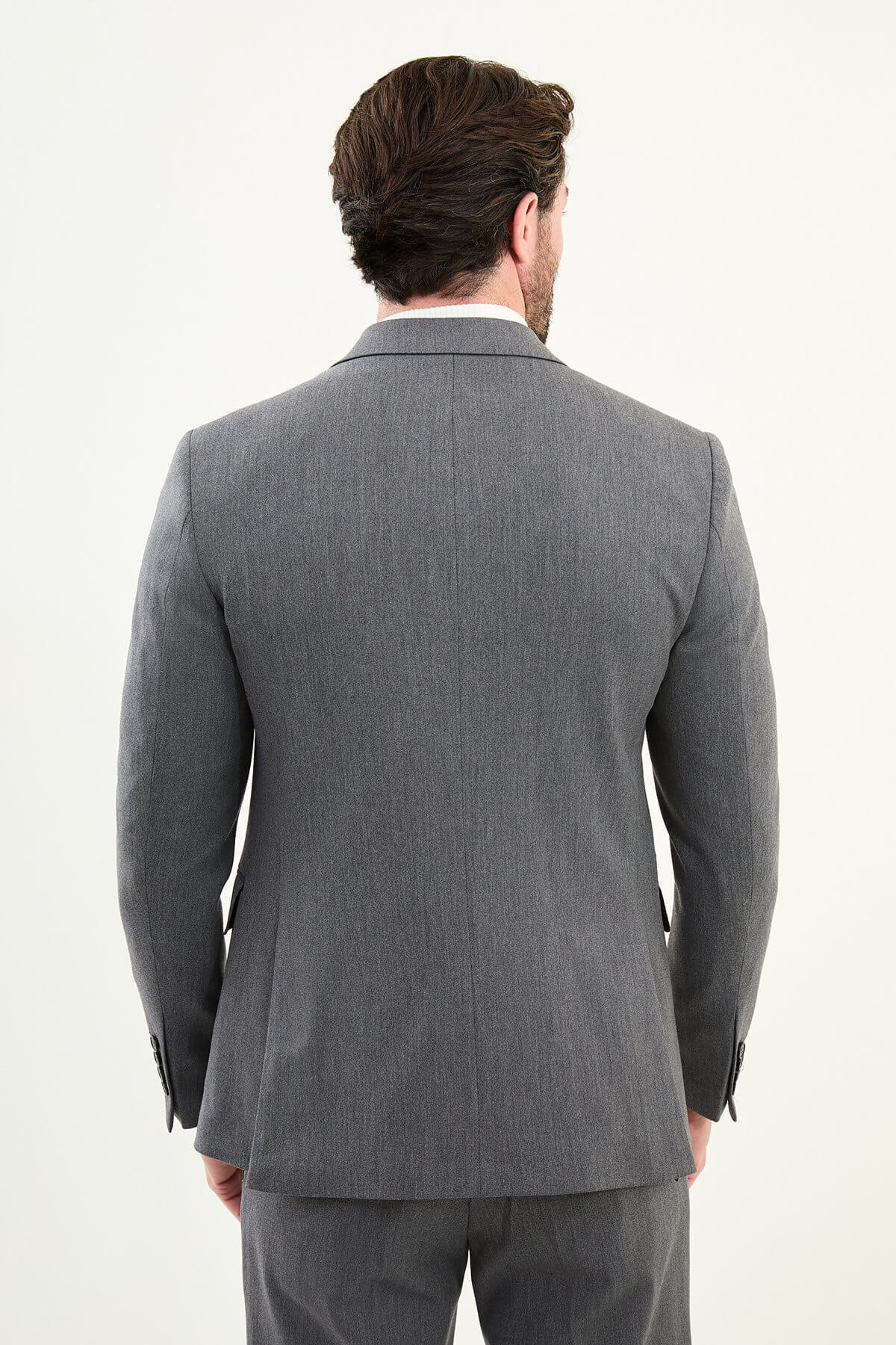 Men’s Heather Gray Double-Breasted Suit - Image 3