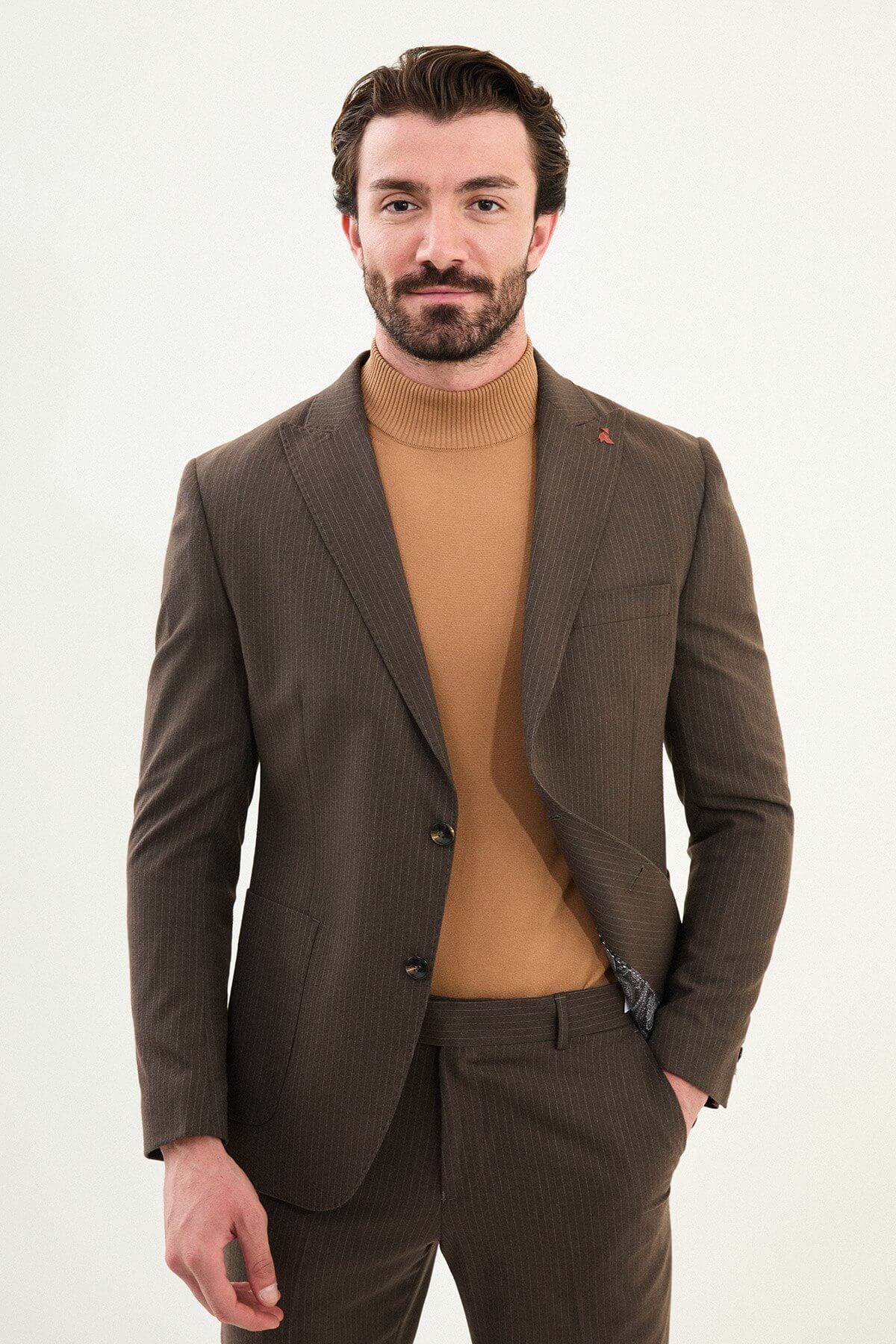 Men’s Light Brown Slim Fit Suit. - Image 3