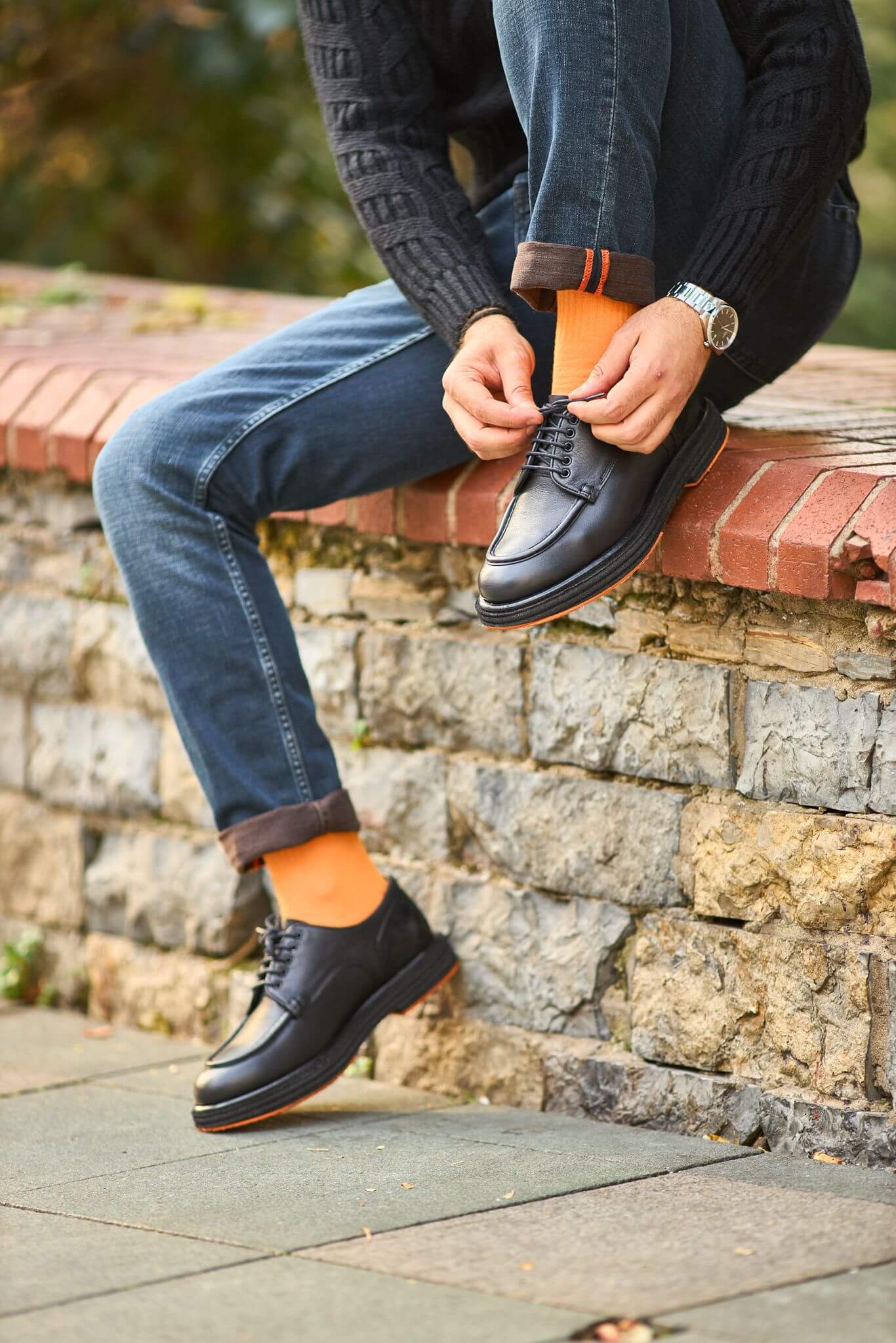 Men’s Premium Black Leather Derby Shoes. - Image 4