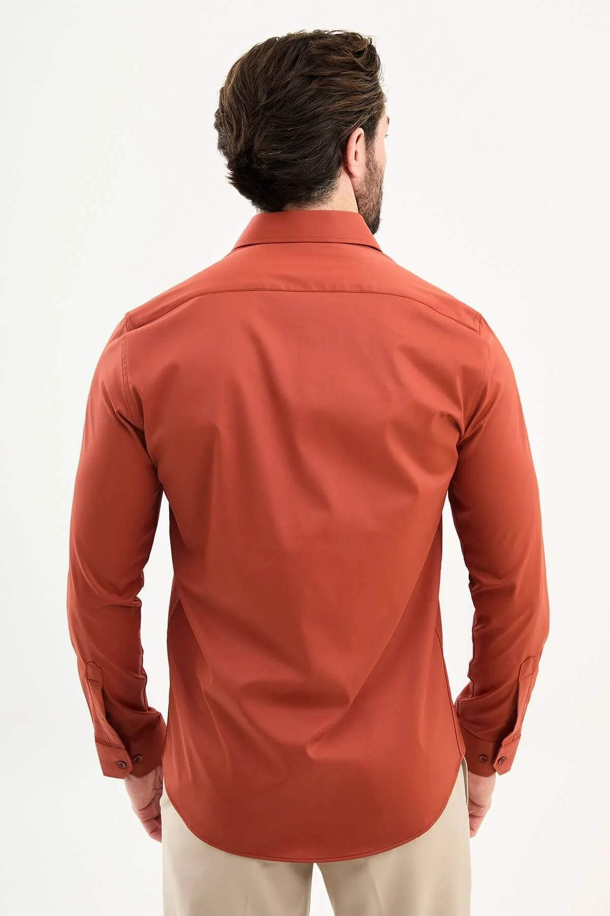 Men’s Tile Slim Fit Long Sleeve Dress Shirt - Image 4