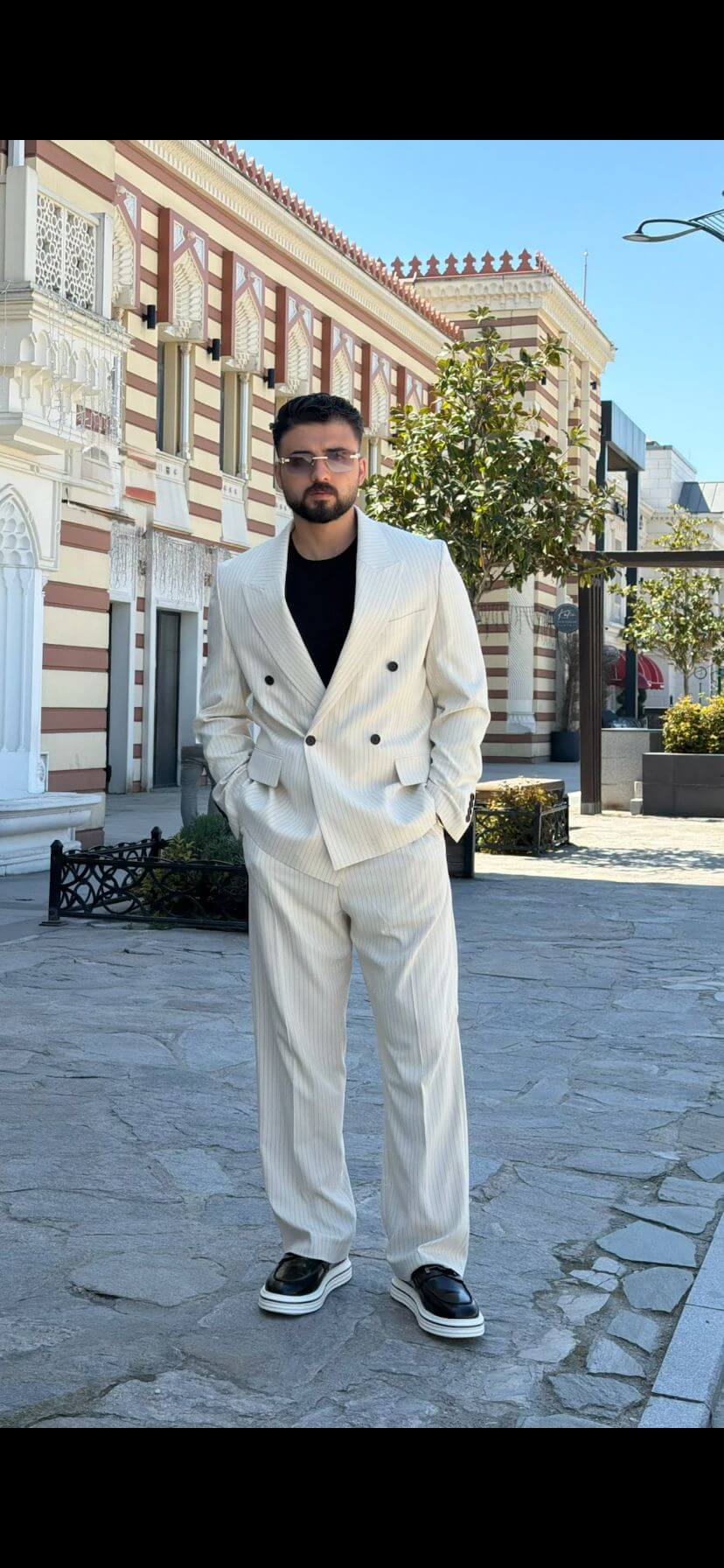 Men's Beige Shawl Lapel Slim-Fit Suit