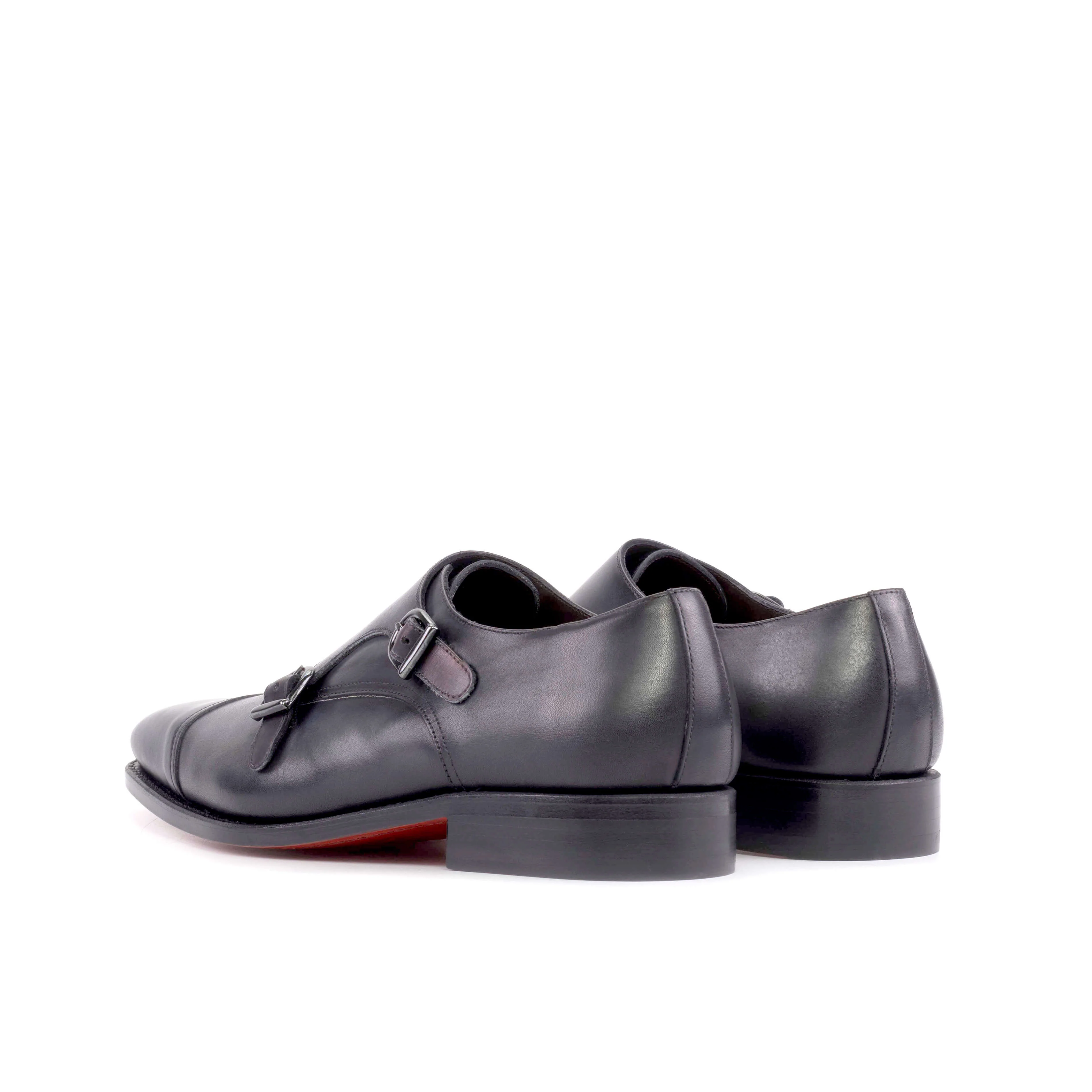 Men's Black Double Monk with Red Sole. - Image 5