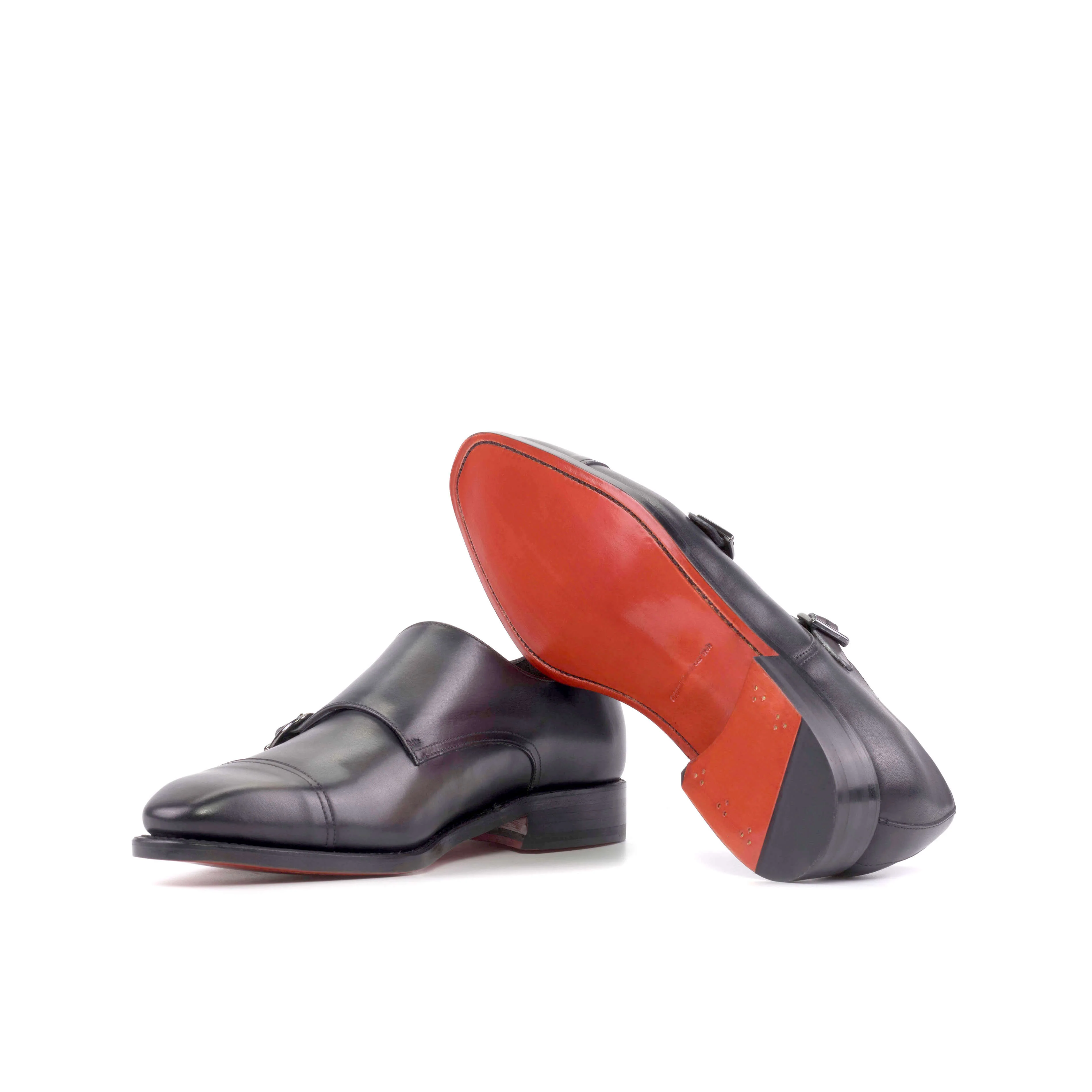 Men's Black Double Monk with Red Sole. - Image 6