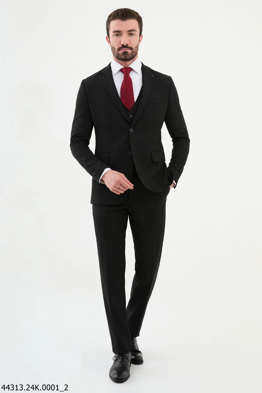 Men's Black Three-Piece Suit
