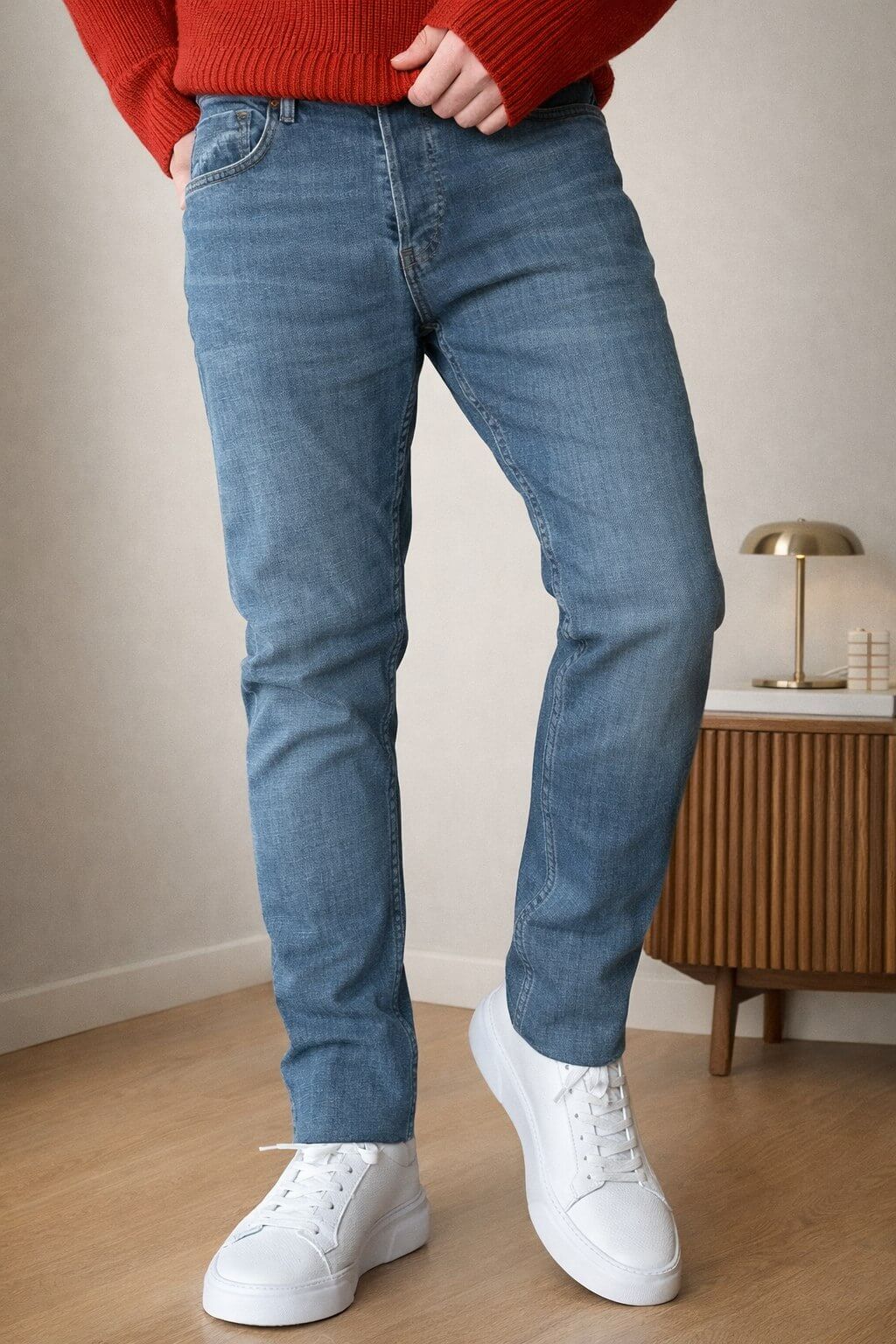 Men's Blue Slim Fit Jeans. - Image 2