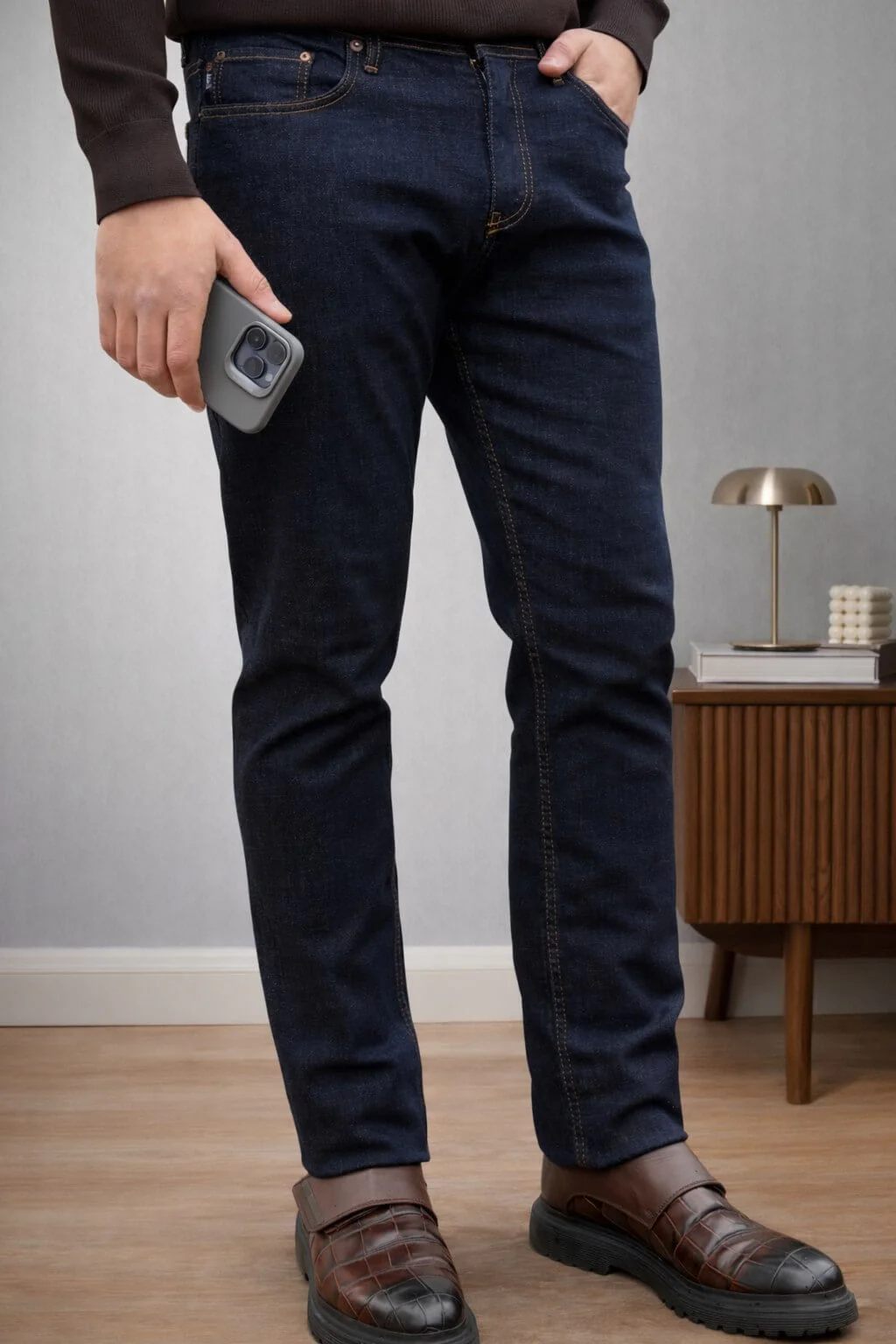 Men's Dark Blue Slim Fit Jeans.