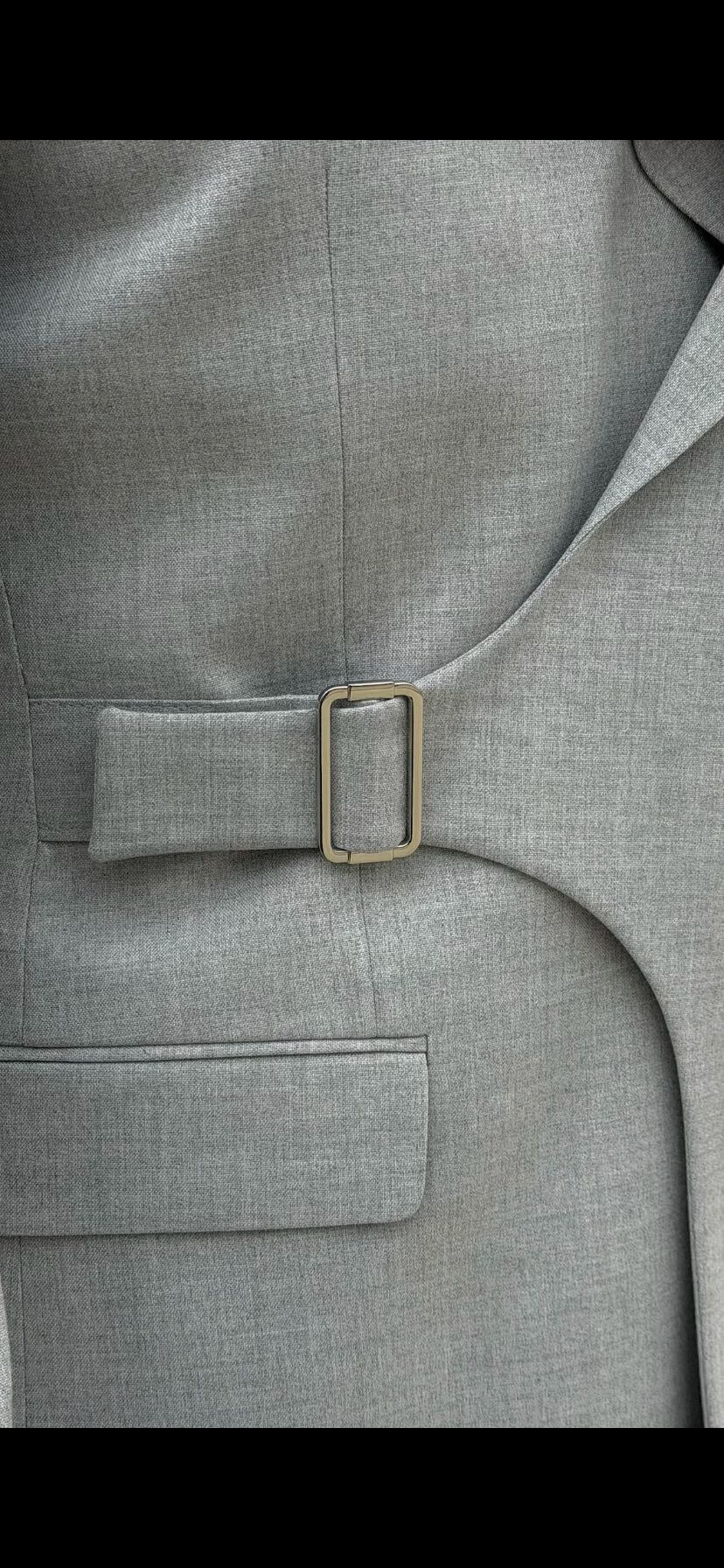 Men's Light Gray Slim Fit Suit. - Image 4